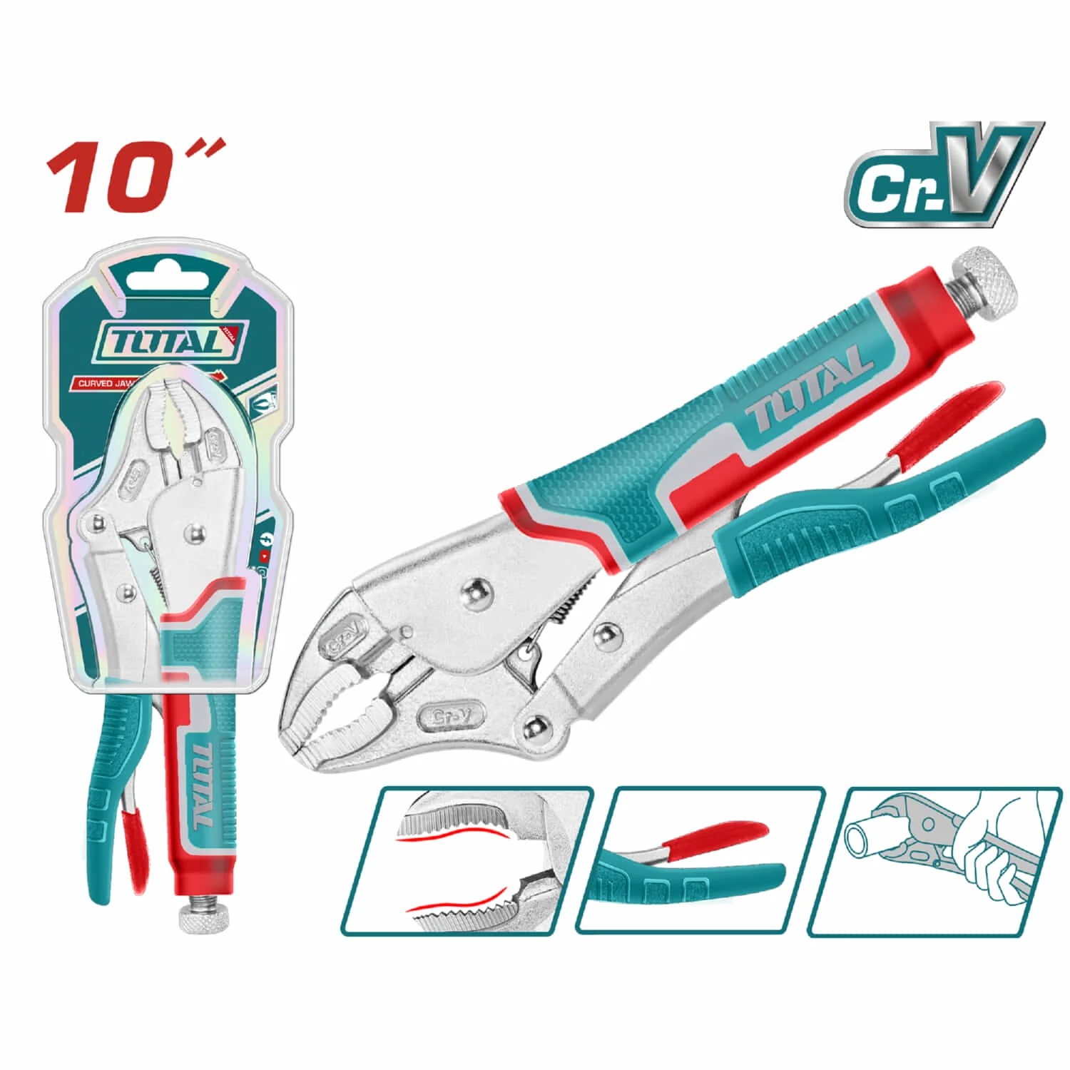10" Alicate De Presion Mandibula Curva Cr-V 10" HRC52-HRC60