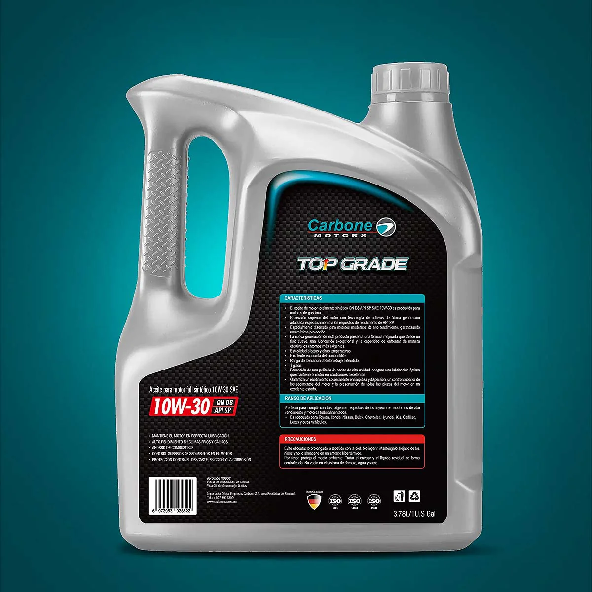 ACEITE DE MOTOR 10W-30 API SP SAE QN D8 FULL SINTETICO PARA MOTORES GASOLINA ( 1 GALON ) - Image 3