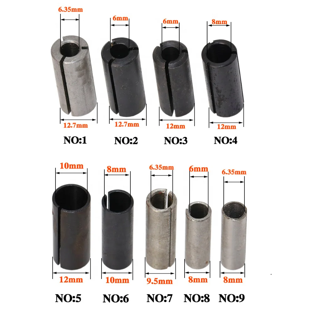 (9 Pcs) Adaptadores De Vastagos Para Motortool O Routers. - Image 3