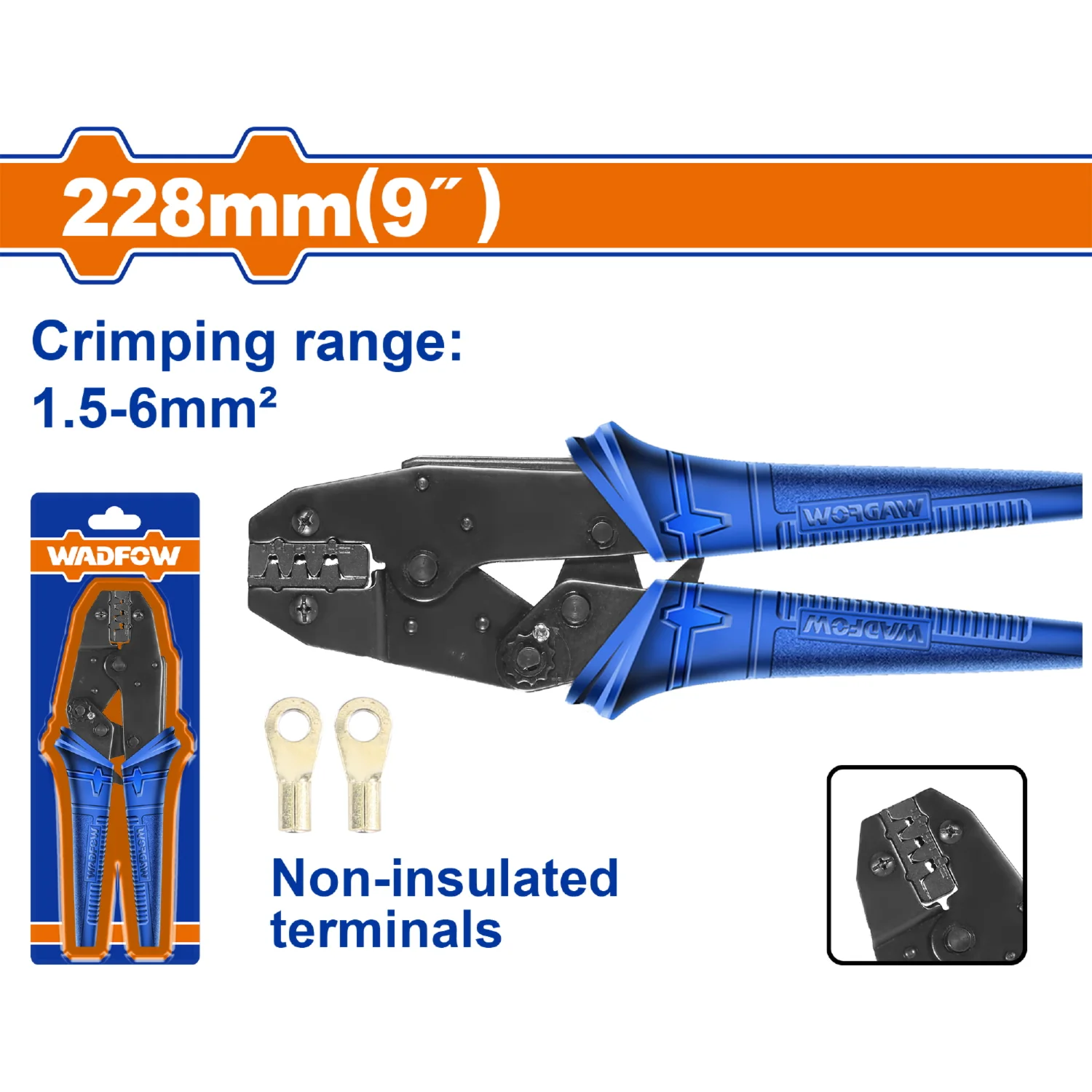 Alicate Con Matraca Para Crimpar Conectores Eléctricos 1. 5-6Mm² Para Terminales Sin Aislamiento. - Image 2