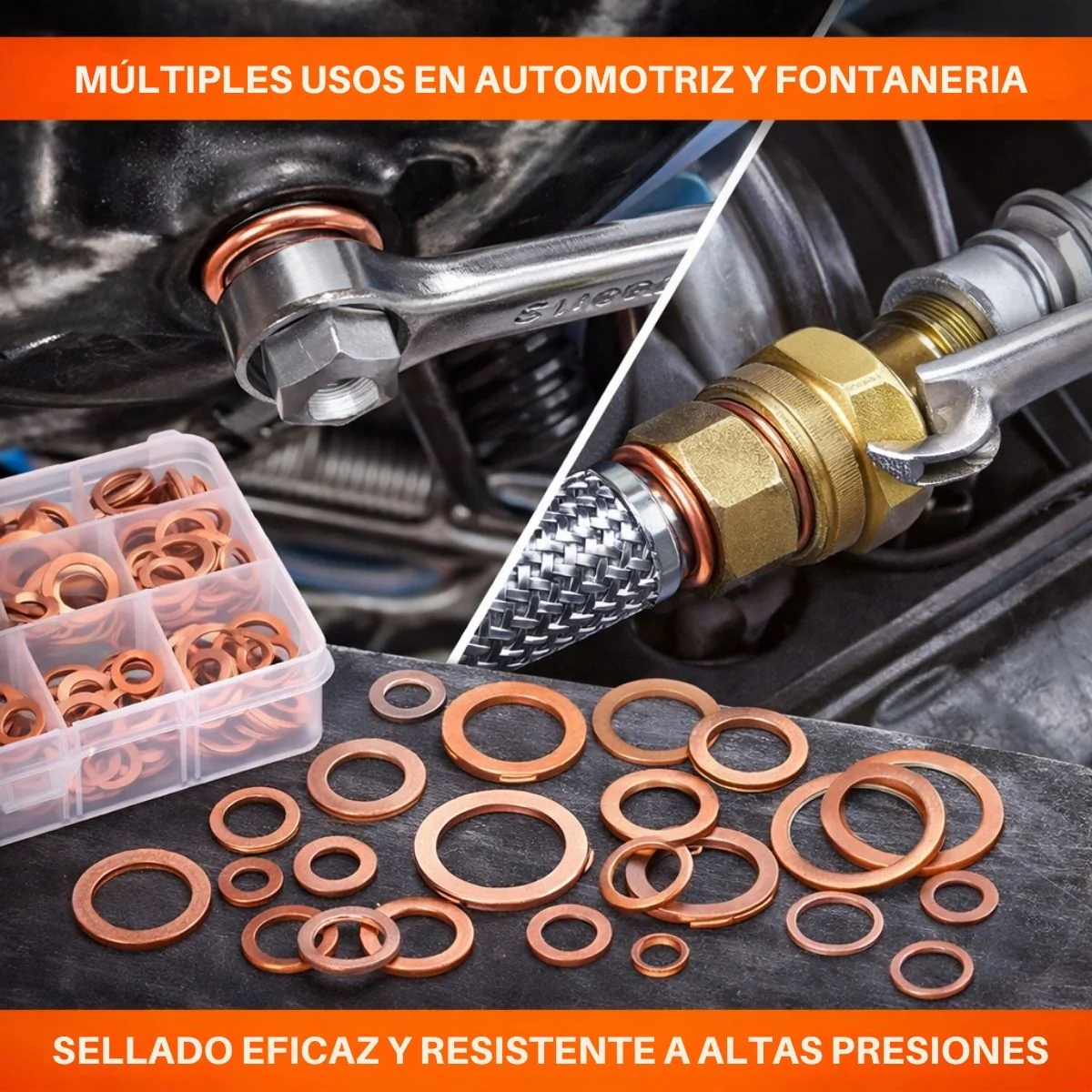 Arandelas De Cobre Métricas Set Surtido 300 Piezas Para Sellado M5 A M20, Alta Resistencia Y Ajuste Preciso. Guachas. - Image 3