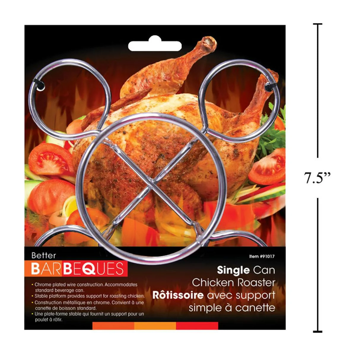 Asador De Pollo BBQ Individual, 7.5 "W, Cromado - Image 5