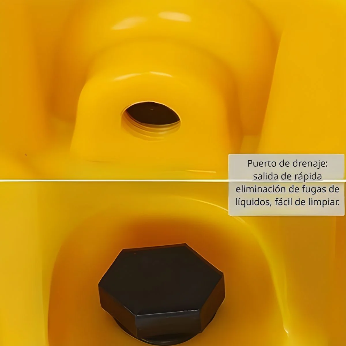 Bandeja De Contención Antiderrames De HDPE Para 1 Tanque 28.4"X28.4"X6.3" (Cap 7 Gal). Plataforma De Almacenamiento De Pintura Apilable Para Tambores Y Cubos. - Image 3