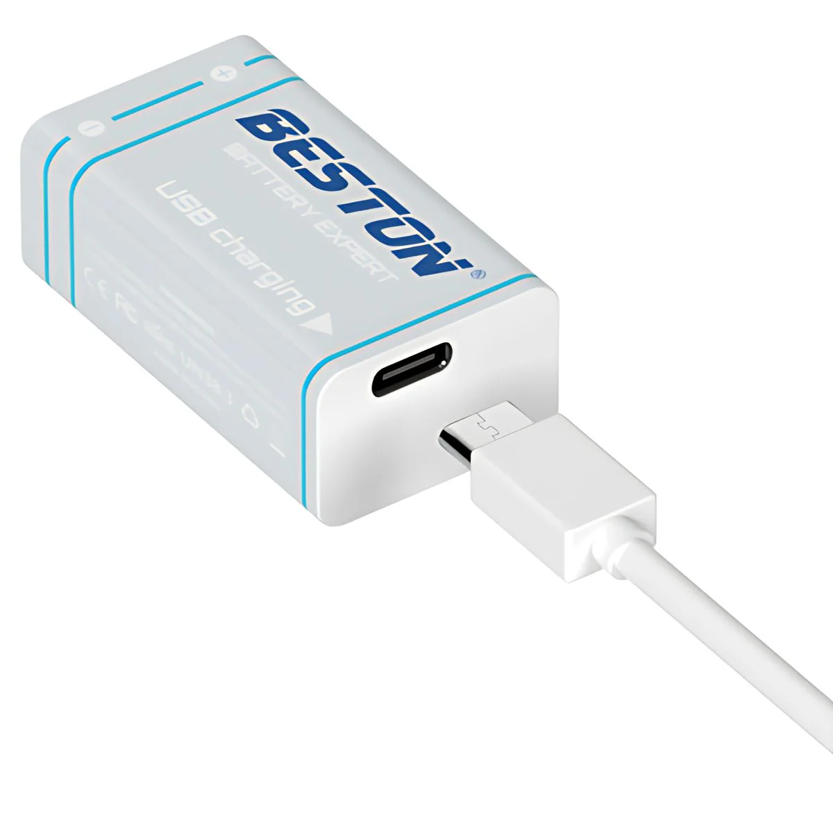 Batería 9V Recargable Con Carga USB-C, 1000Mah. Con 600 Ciclos De Vida. - Image 2