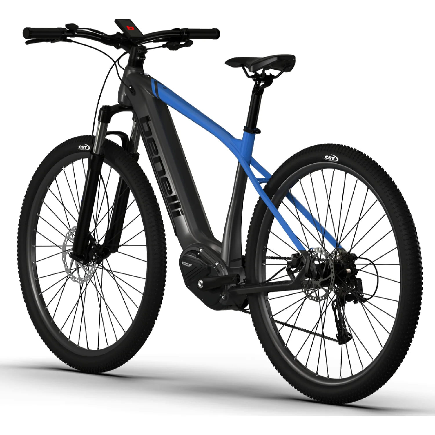 Bicicleta Montañera Eléctrica De Aluminio, Rin 29 MTB Benelli. Color Gris / Azul, Talla L - Image 3