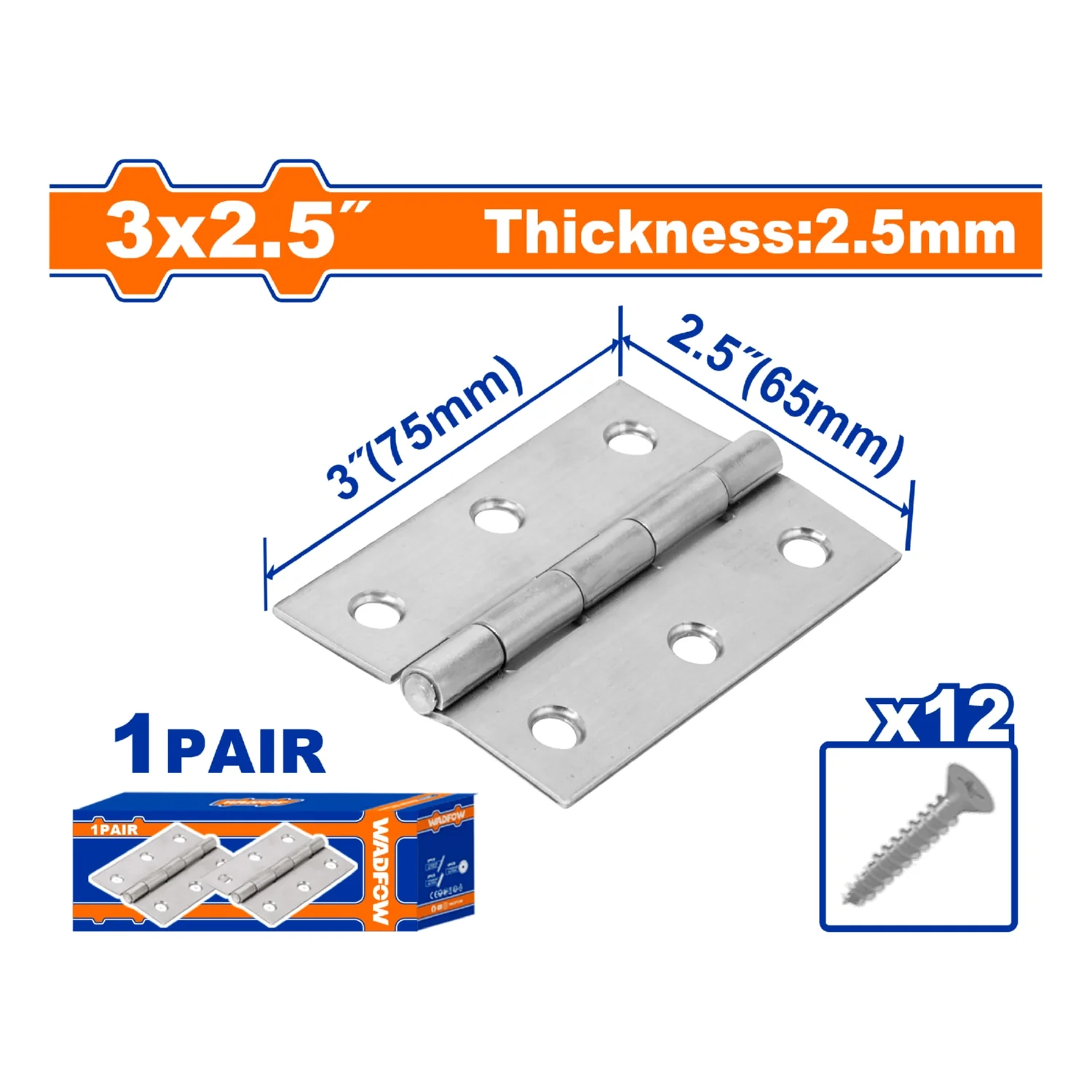 Bisagras Galvanizadas. Para Puertas.  Incluye Tornillos.2 Piezas/Par. - Image 9