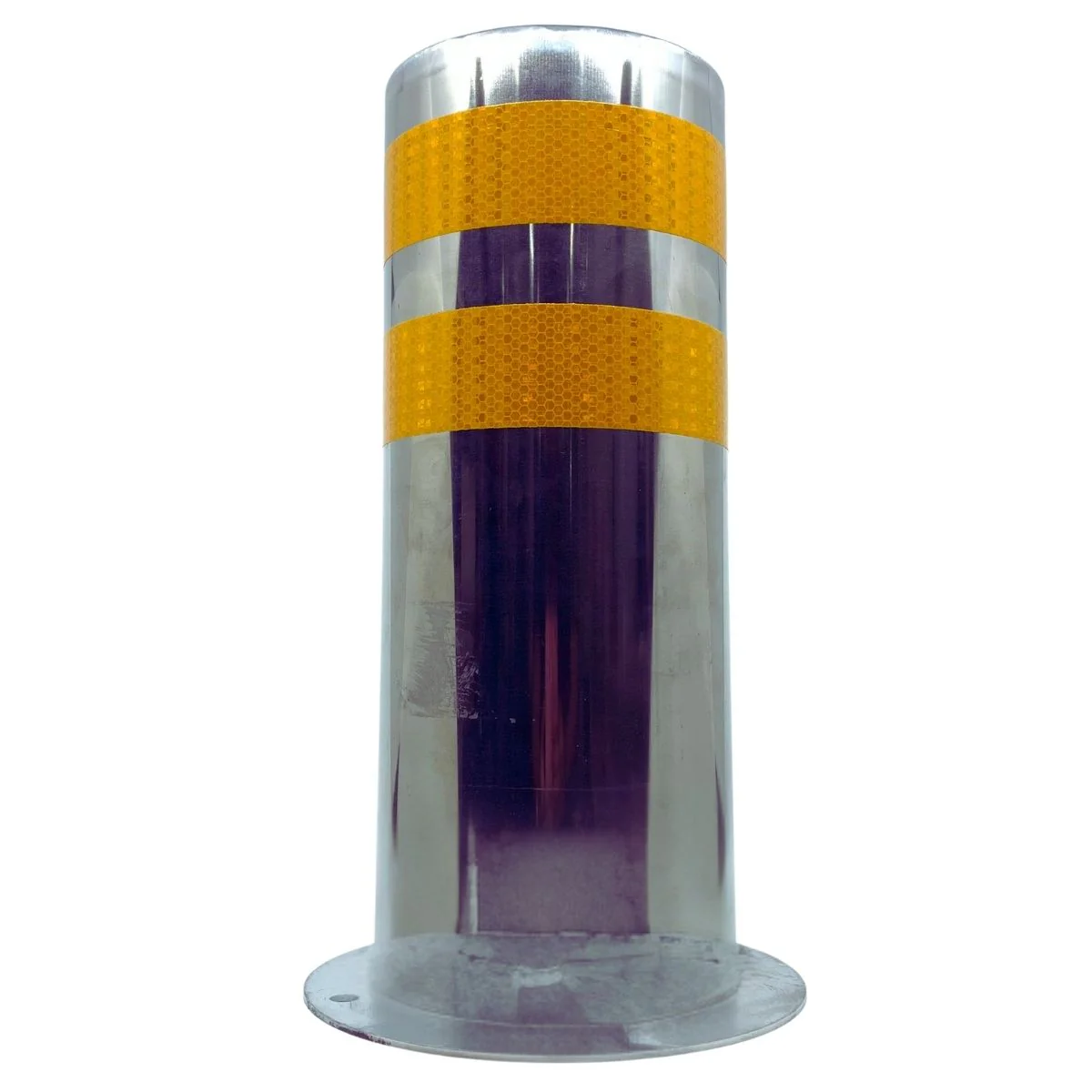 Bolardo De Estacionamiento 6.6". Poste De Seguridad De Acero Inoxidable. 168X400 Mm. Con Franjas Amarillas. Espesor 2.5Mm. - Image 3
