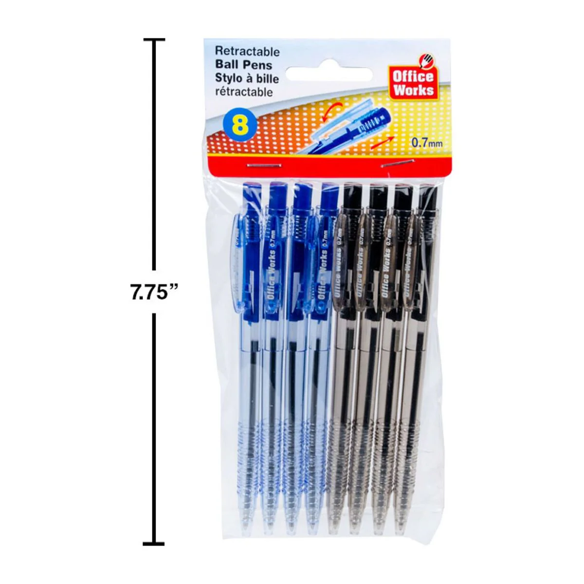 Bolígrafo Retráctil, 8 Pzs., Azul Y Negro, PB - Image 6