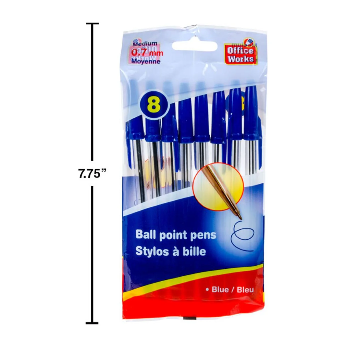 Bolígrafos De Bola De 6,25 ", 8 Piezas, Azul - Image 2