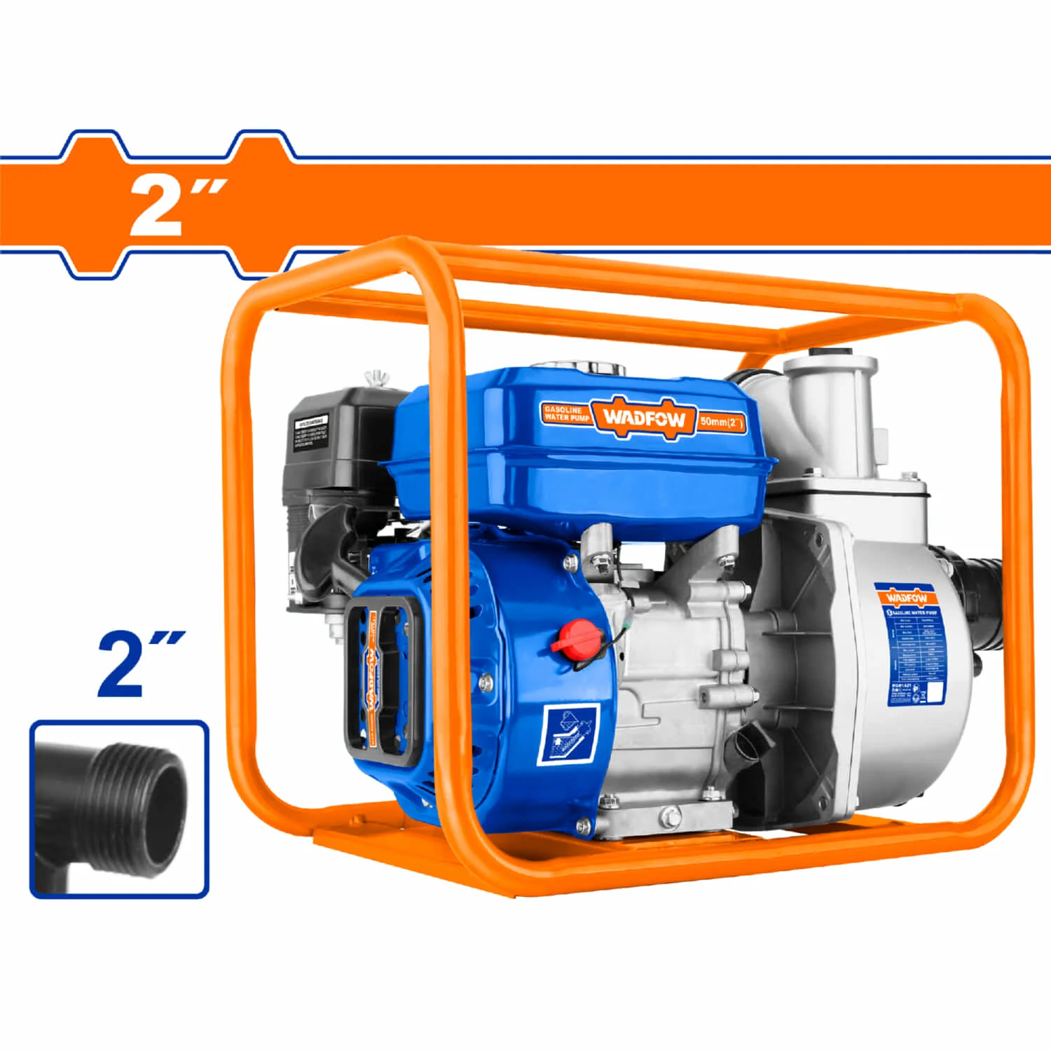 Bomba De Agua A Gasolina 7.0 HP 2". Flujo Máx:550L. Depósito De Combustible: 3.6 L