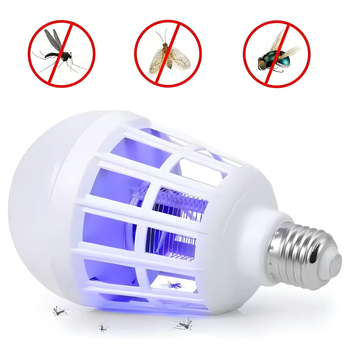 Bombillo Mata Mosquitos. Lámpara Antimosquitos LED 15W 110V Con Luz Ultravioleta. Foco Mata Insectos. Luz Nocturna Repelente. - Image 2