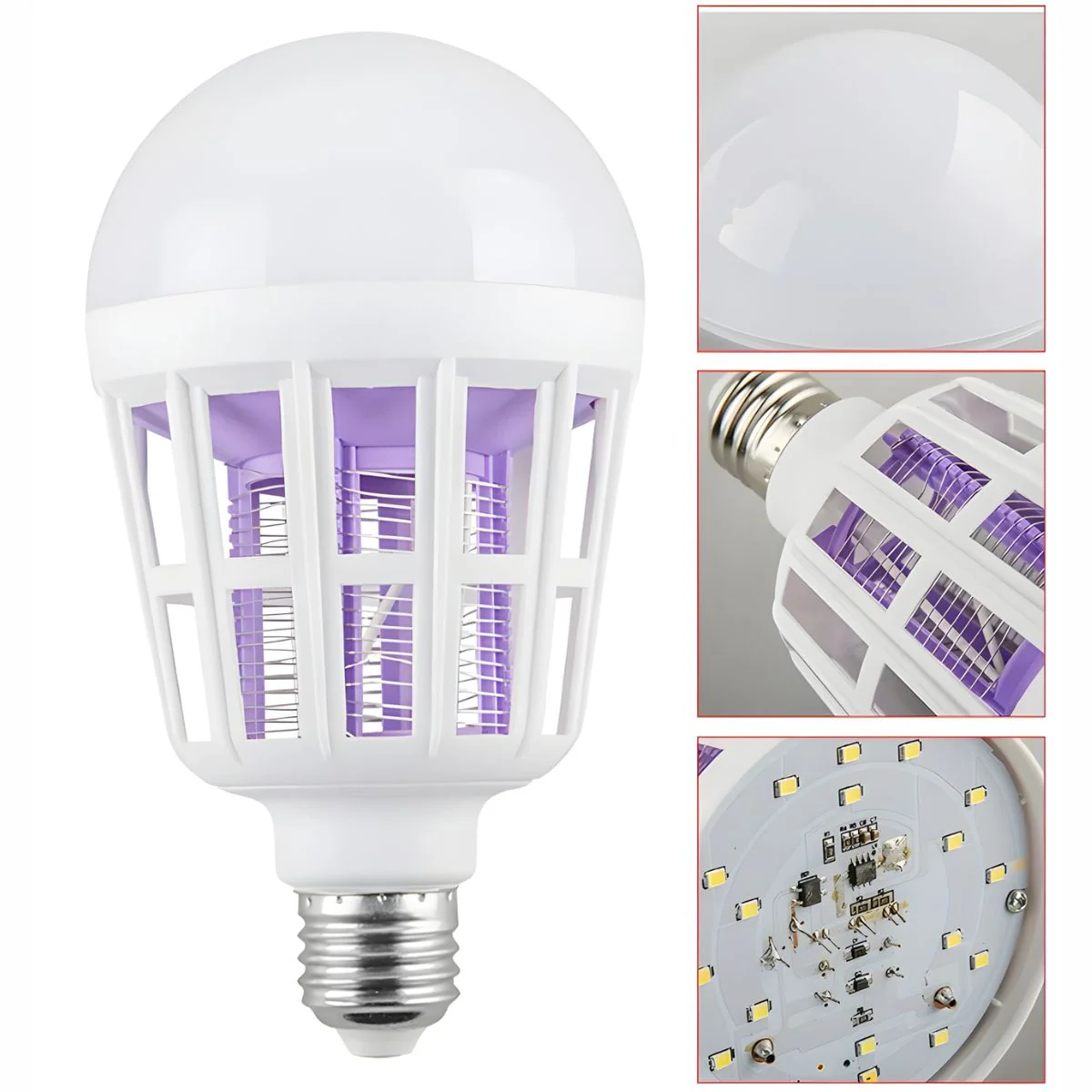Bombillo Mata Mosquitos. Lámpara Antimosquitos LED 15W 110V Con Luz Ultravioleta. Foco Mata Insectos. Luz Nocturna Repelente. - Image 3