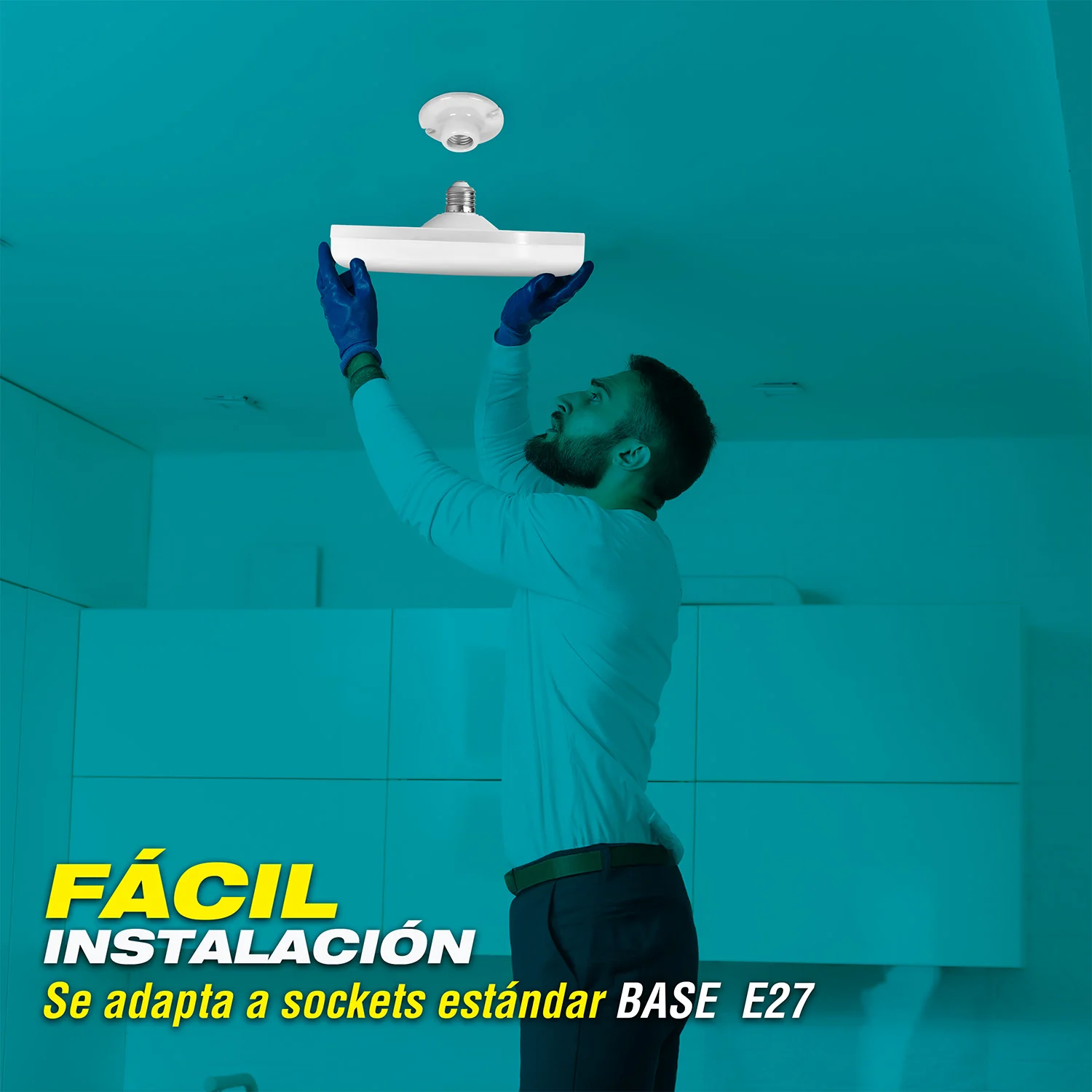 Bombillo Socket Lámpara UFO Tipo Plafon De Techo LED Plafón 18W 12" 300Mm E27 7500Lumens Luz Calida - Image 3