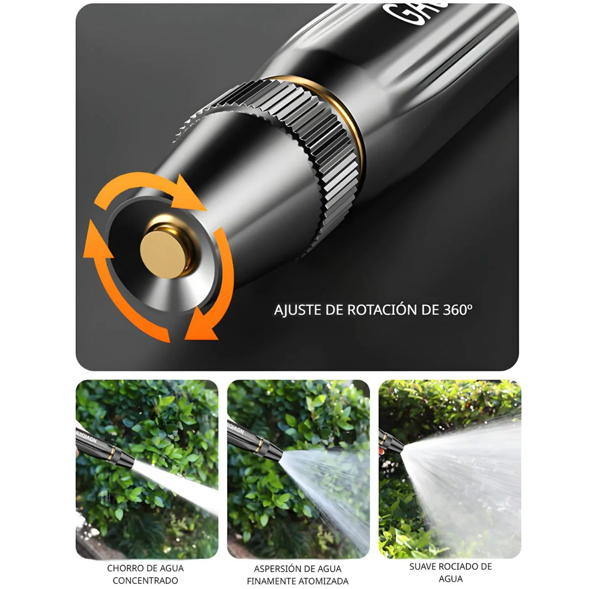 Boquilla Pulverizadora De Alta Presión Para Manguera De Agua. Pistola De Riego Ajustable 360°. - Image 3