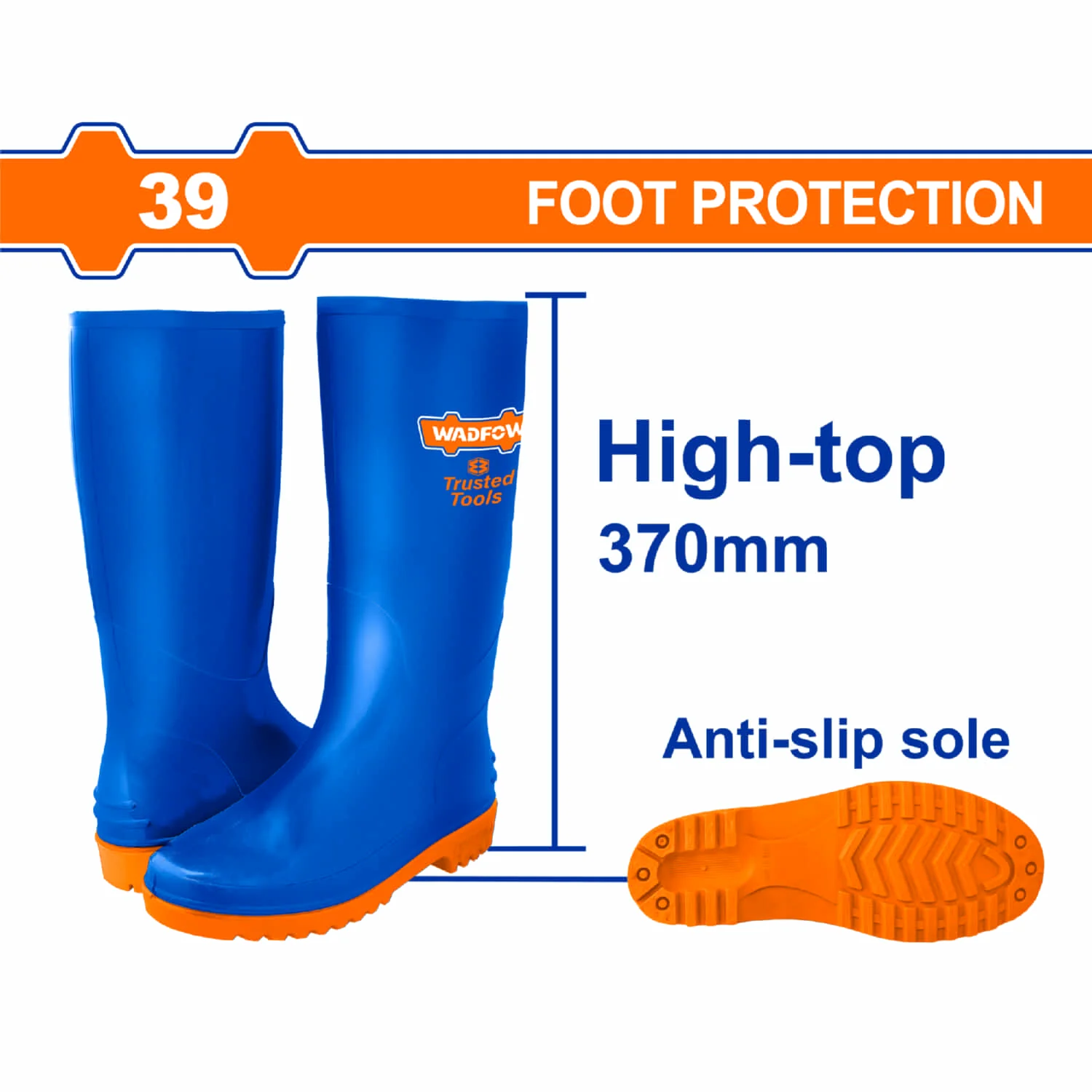 Botas Caucho Extra Altas. 100% Resistente Al Agua. PVC. Suela Antiresbalante. Altura:370Mm (Par) Botas Industriales - Image 3
