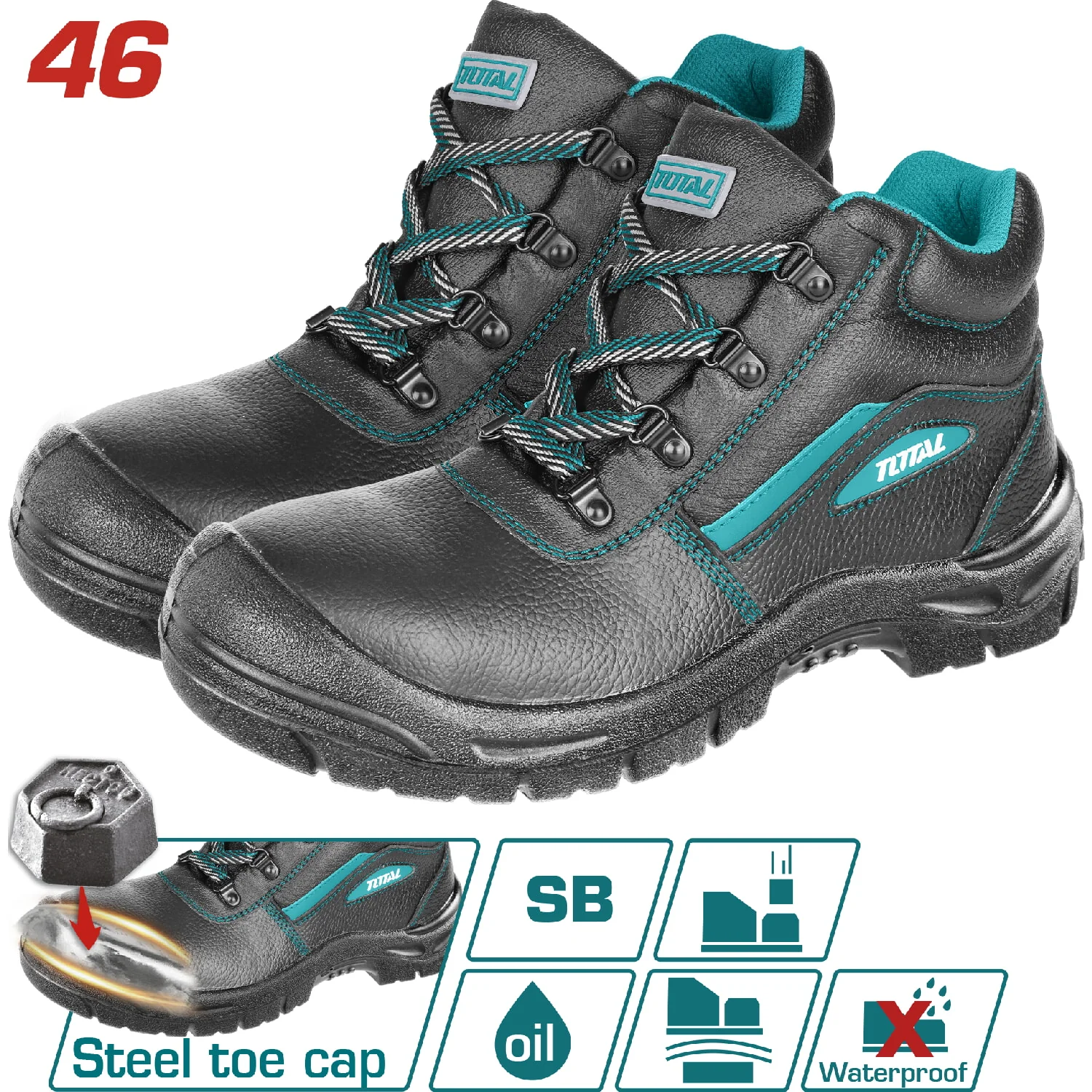 Botas De Seguridad De Cuero Con Punta De Acero. Resistente Al Aceite. - Image 9