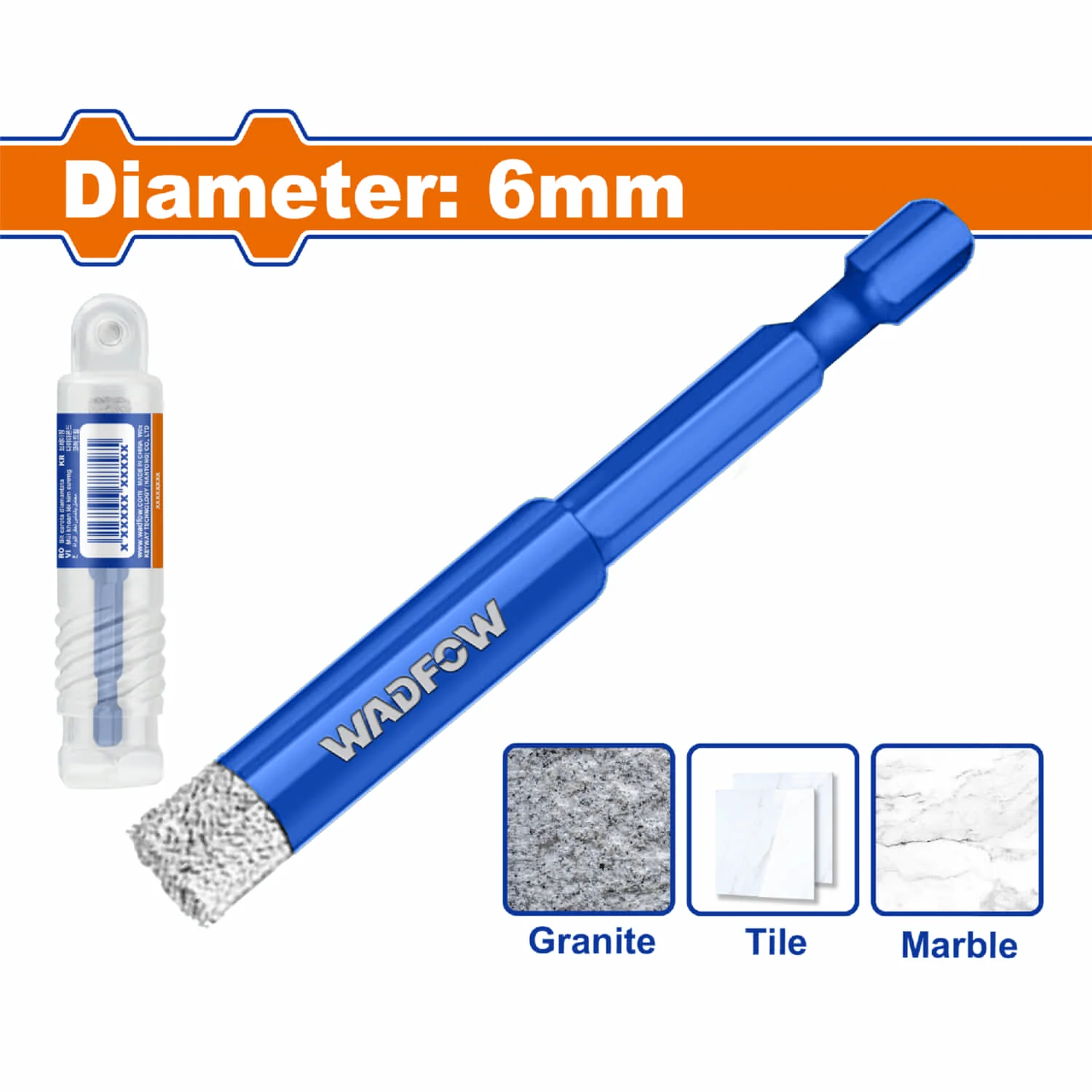 Brocas Diamantadas Hexagonales Con Vástago 1/4" Ideales Para Azulejo, Cerámica, Granito, Mármol Y Piedra - Image 2