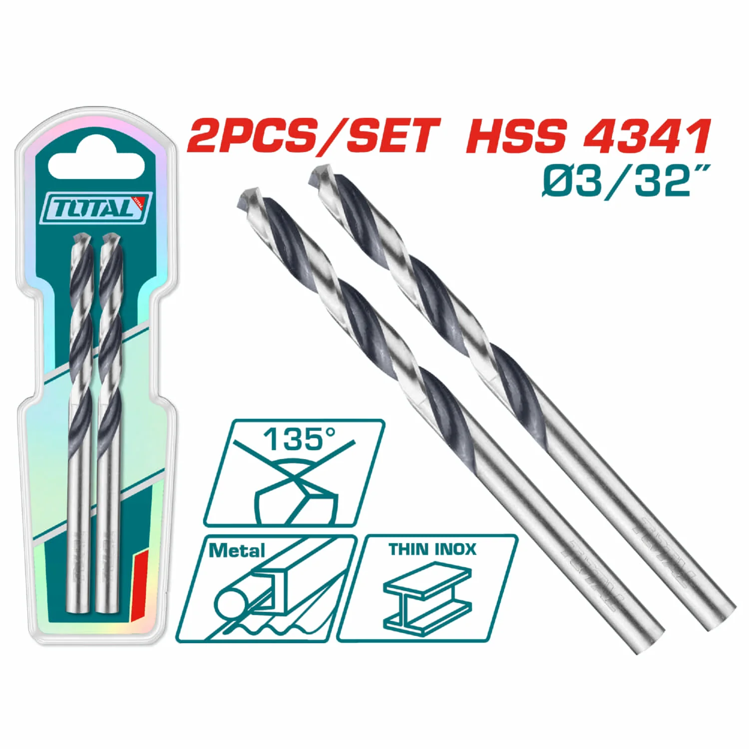 Brocas Para Metal HSS 4341  135º - Image 3