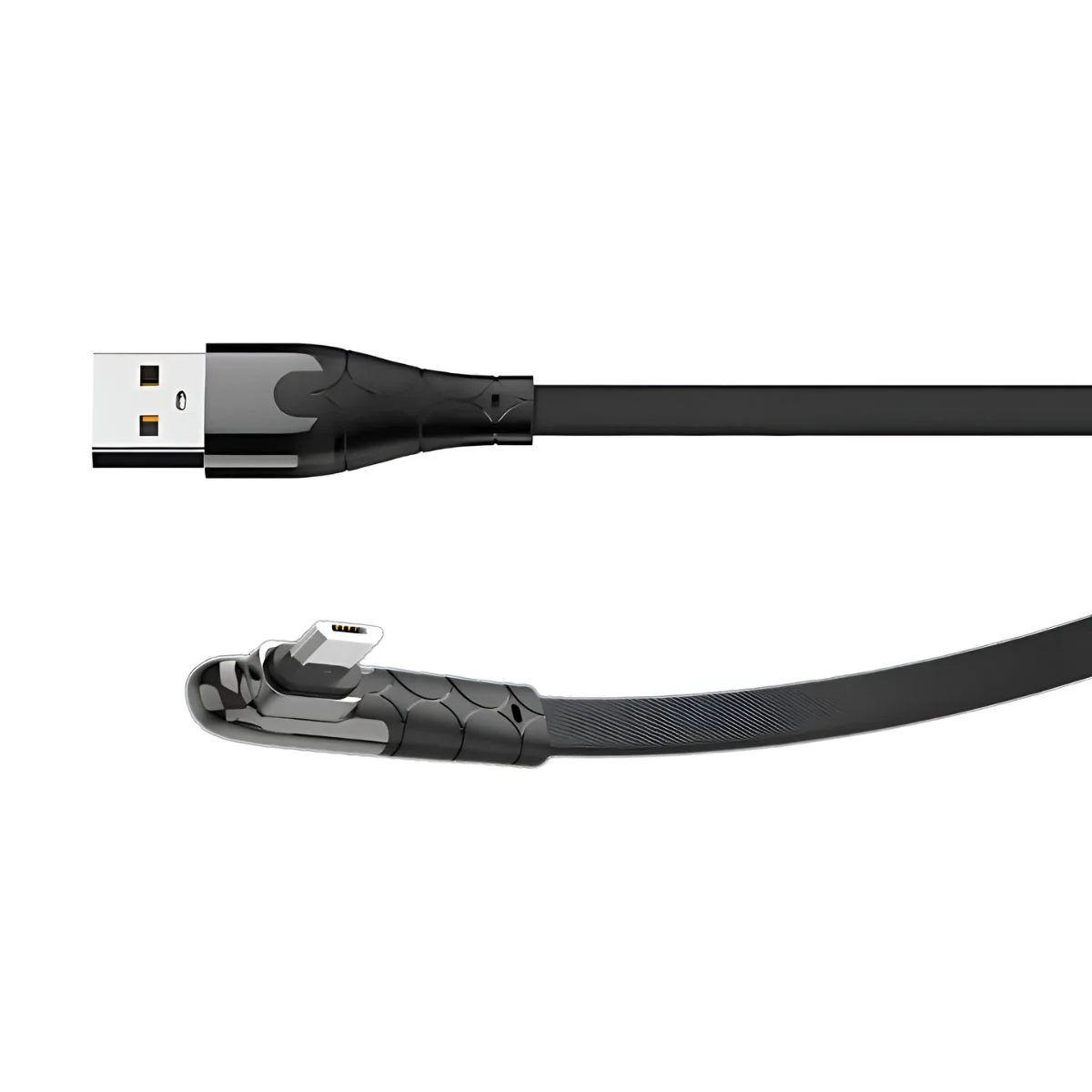Cable USB A Tipo C Con Conector Angular 90 Grados. Longitud De 1 Metro, Carga Rápida 2.4A