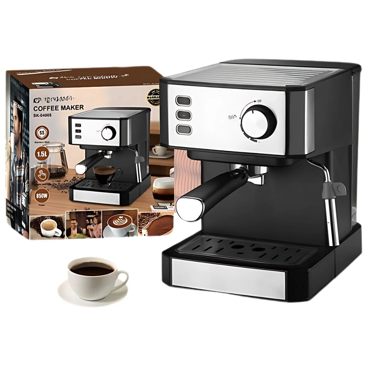 Cafetera Espresso 850W. Máquina De Café Multifuncional Con Espumador De Leche Y Tanque 1.5L. - Image 5