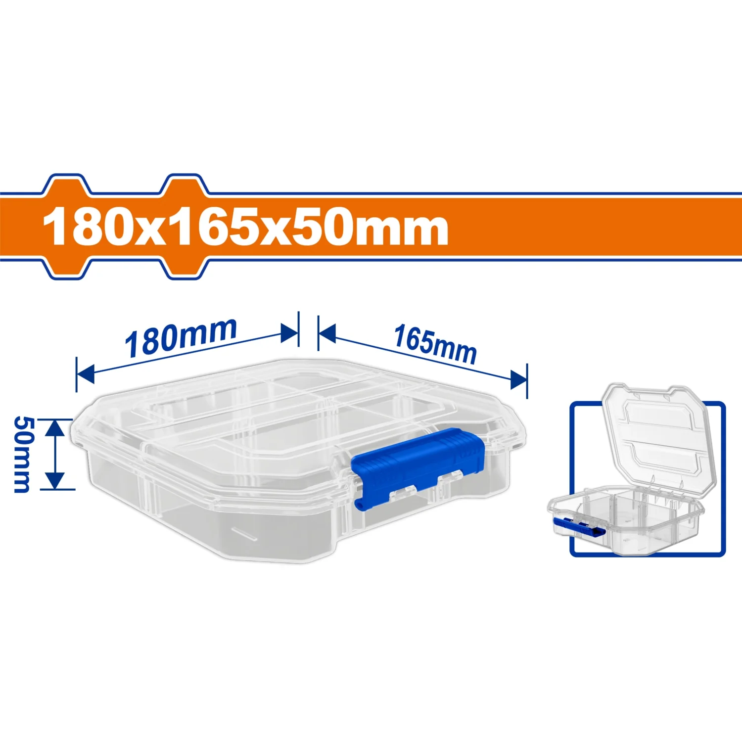 Caja Organizadora De Plástico Tamaño Pequeño. 180X165x50mm. 6 Compartimientos. Separador Removible. - Image 2
