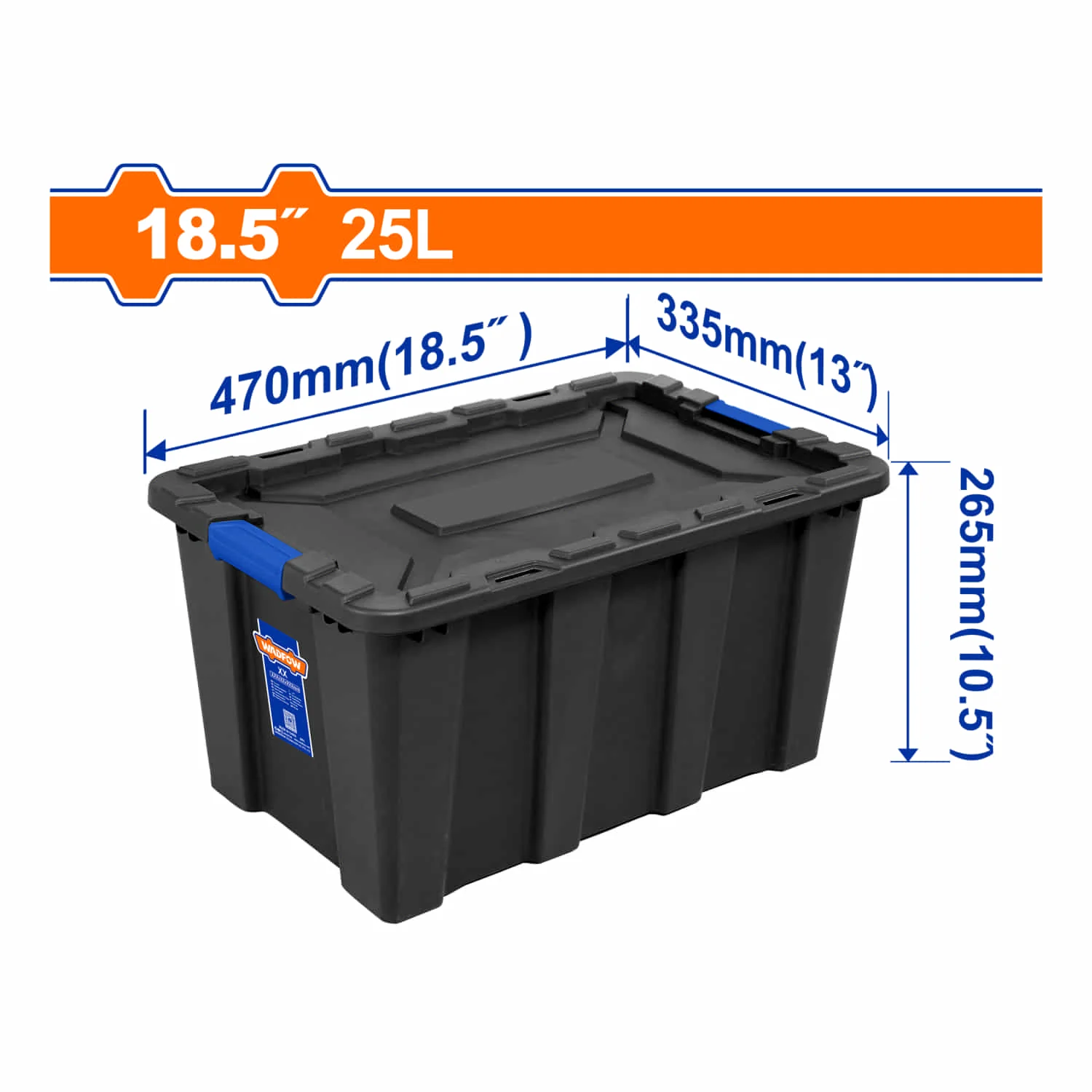 Caja Plastica Contenedor De Almacenamiento Plástico 25L. 470X335x265mm. Hebilla De Plástico. Peso: 1100G. - Image 2