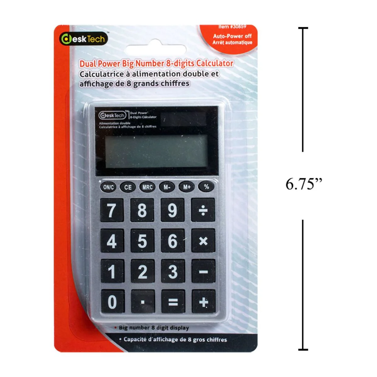 Calculadora De 8 Dígitos Con Números Grandes Y Doble Potencia De Desk Tech - Image 6