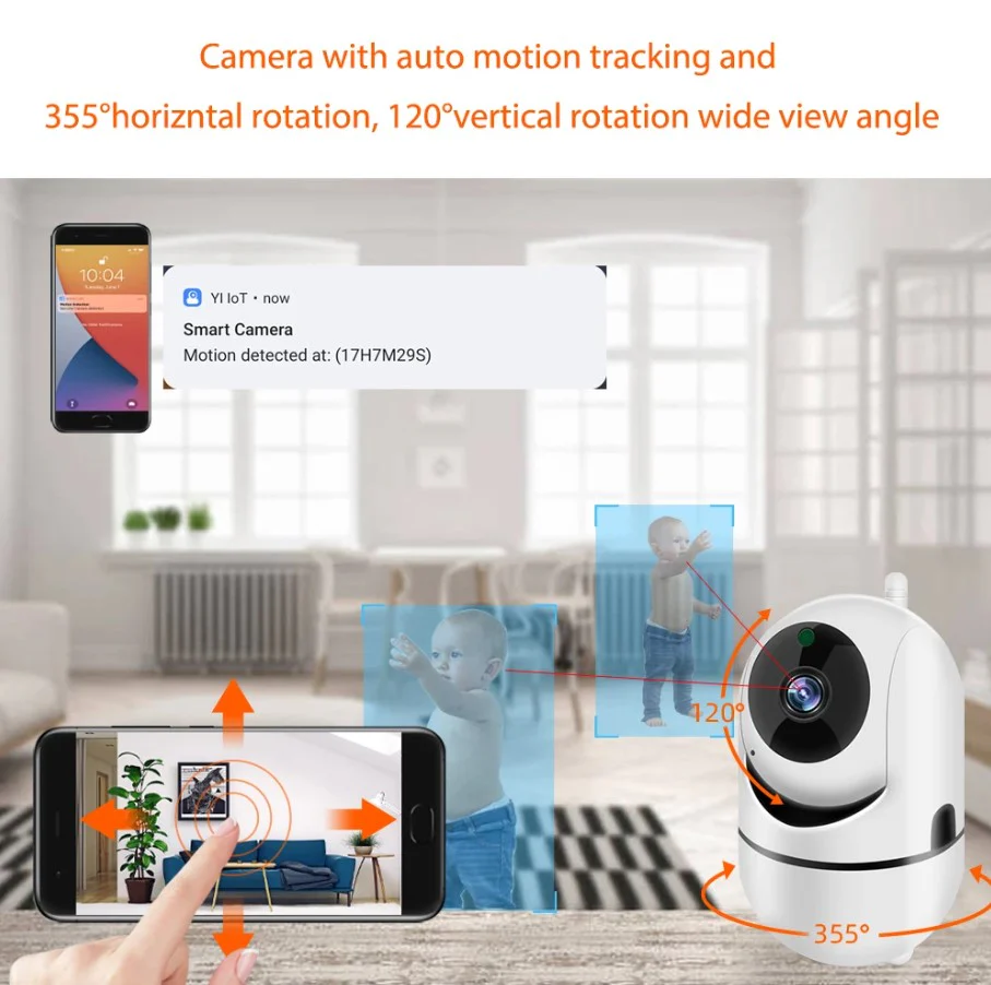 Cámara De Seguridad Inteligente Con Wifi 1080 HD/32Gb, Color Blanco. No Incluye Tarjeta De Memoria. - Image 2