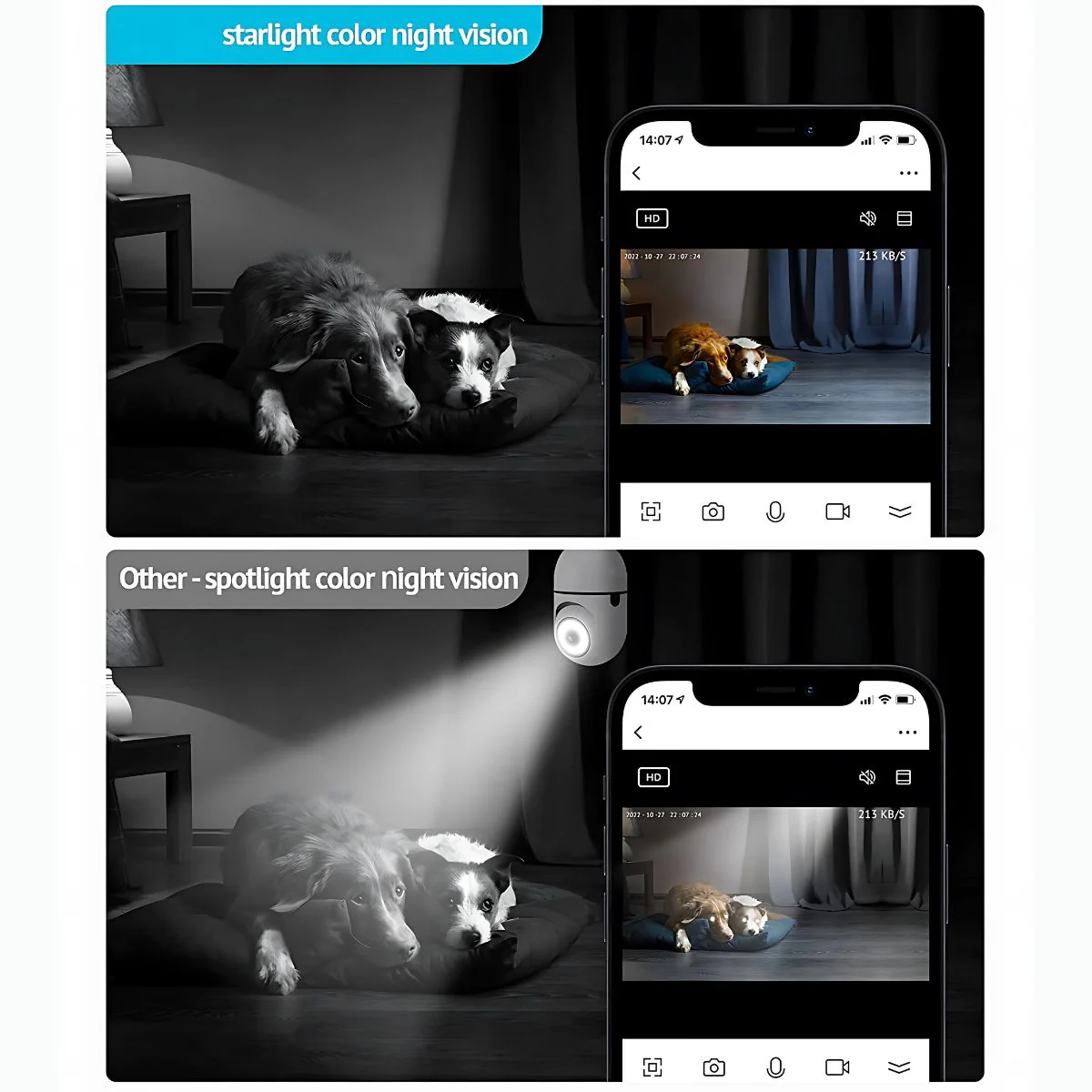 Cámara De Seguridad Wifi 360° Tipo Bombillo Socket Con Visión Nocturna. Cámara De Videovigilancia Con Detección De Movimiento Con Conexión Wifi. - Image 3