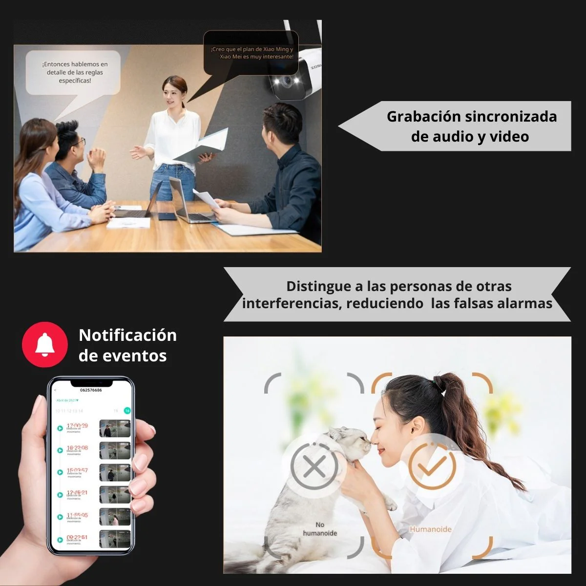 Cámaras De Seguridad Wireless Inalambricas (Set De 2) 2.5K 4MP Con NVR 2 Canales. Con Sensor De Movimiento. Aprueba De Agua. Alarma. Camara De Videovigilancia Con Audio Y Wifi. - Image 3