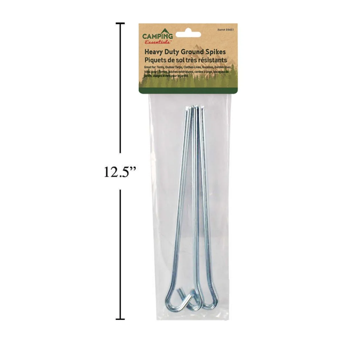Camping 3 Pinchos Estacas De Anclaje De Tierra Para Carpas Metal De 9 "L - Image 3