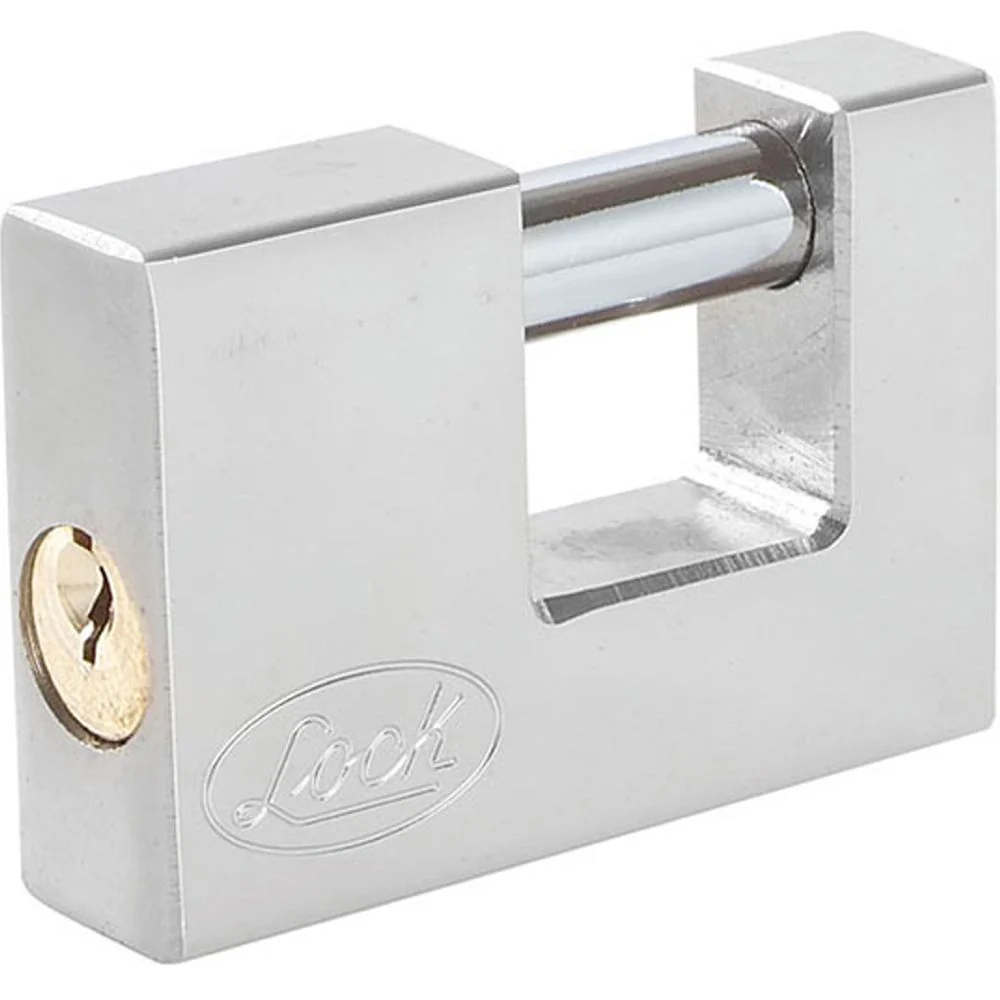 Candado Acero Cortina Llave Estándar 80Mm Cromo Satin Lock - Image 2
