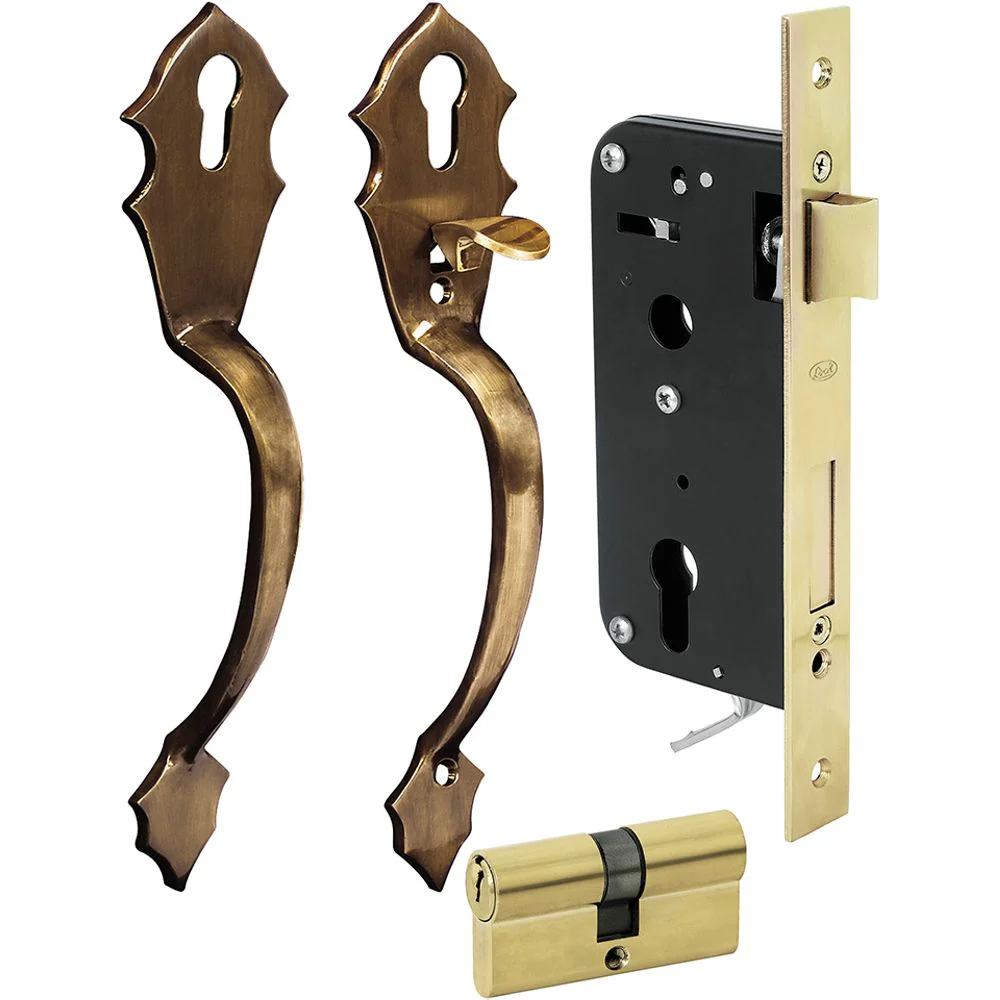 Cerradua Puerta Entreda Conjunto Classic Llave Estándar Latón Antiguo Lock - Image 8