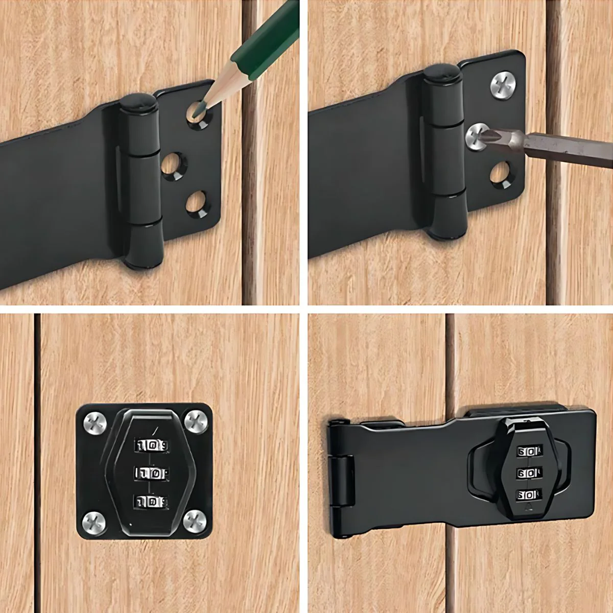Cerradura Aldaba De Combinación De 4 Pulgadas. Cerrojo Con Código Numérico Para Puertas Y Armarios. - Image 4