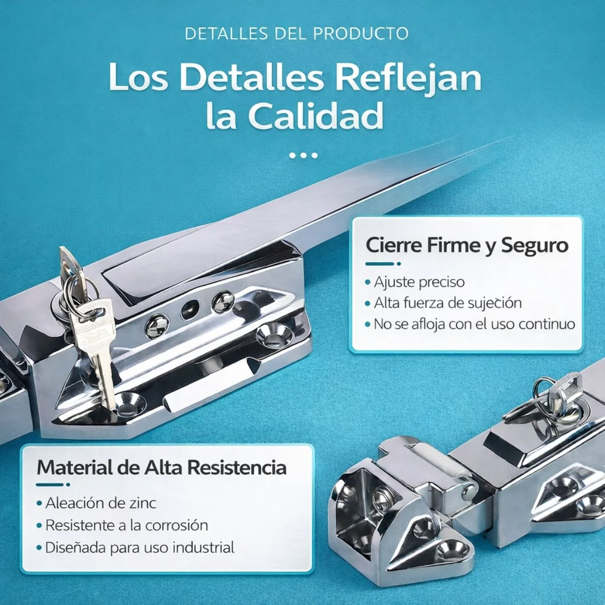 Herraje Para Cuarto Frío. Cerradura Con Varilla De Empuje 10Cm (4”). Cerrojo De Aleación De Zinc Anticorrosión Para Cámaras Frigoríficas Y Congeladores. - Image 2