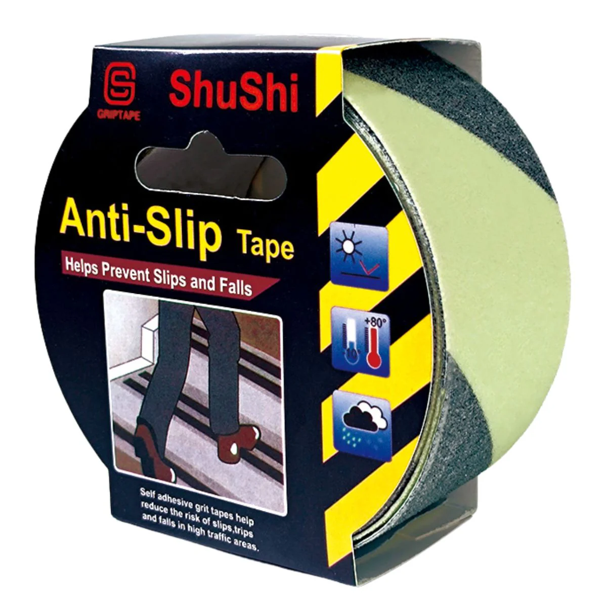 Cinta Antideslizante Reflectiva Luminosa Fluorescente (5 Metros). Cinta De Seguridad Adhesiva Para Escaleras Y Superficies. Tape De 2".