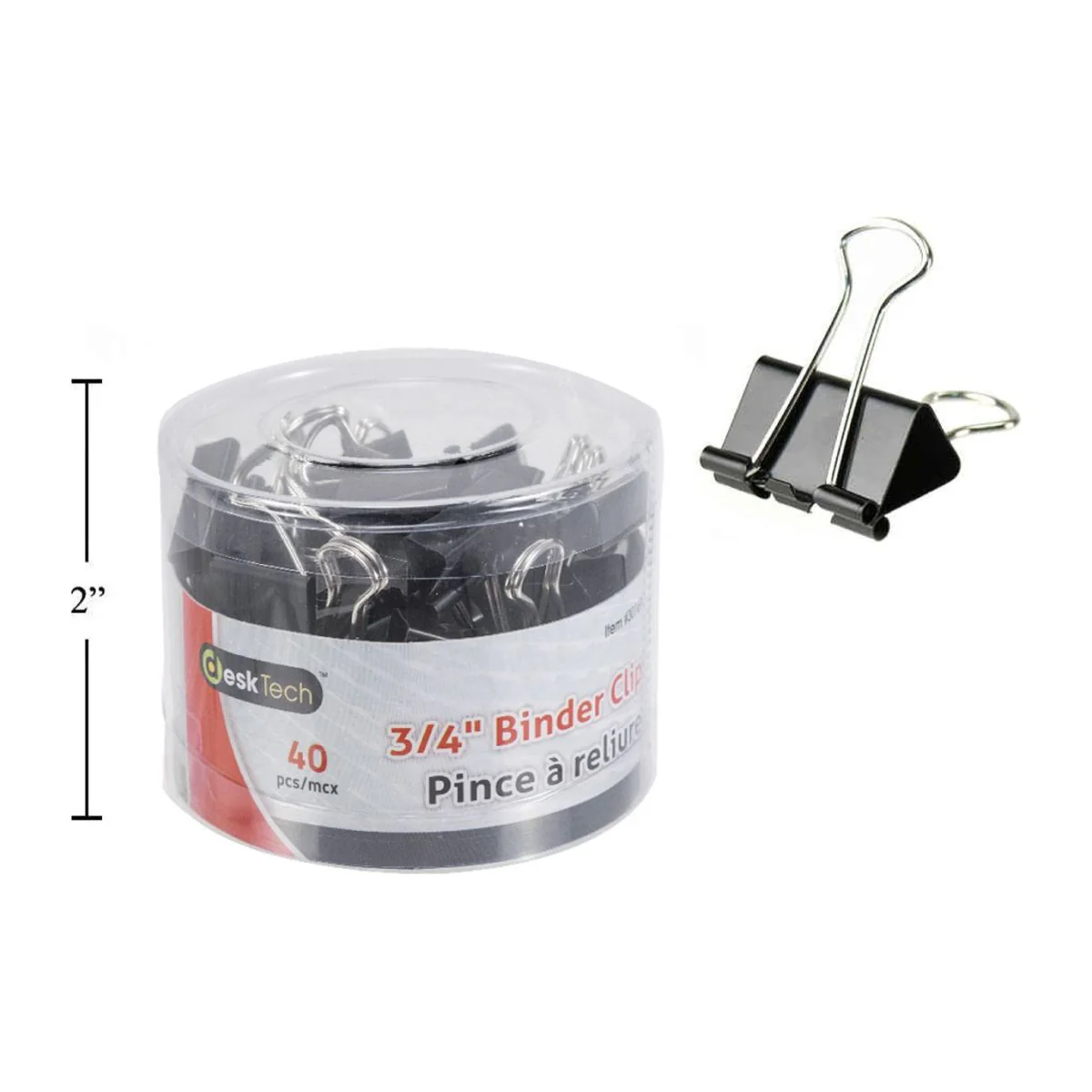Clips Sujetapapeles Para Carpetas De 3/4 " Desk Tech, 40 Piezas - Image 4