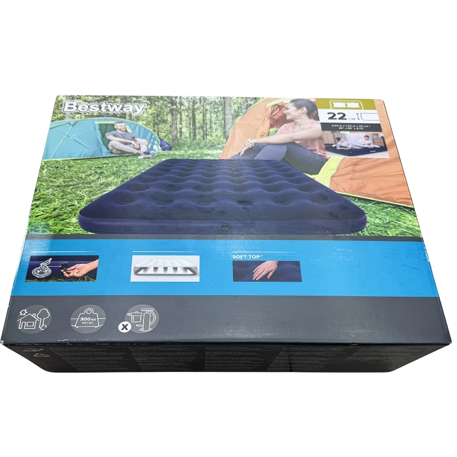 Colchón Inflable Queen 203X152x22cm Con PVC Flocado Y Válvula De Tapón, Ideal Para Camping Y Visitas - Image 5