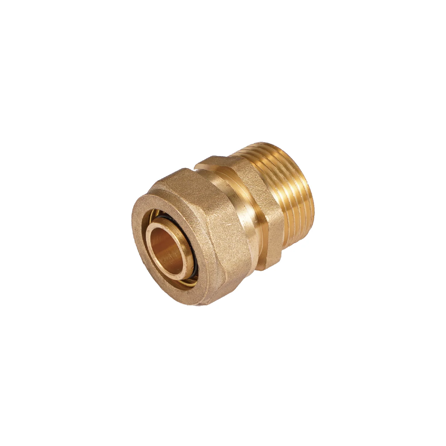 Conector De Compresión Roscado Macho 1/2" NPT X 3/8" (16 Mm) En Latón. Unión Para Agua Y Gas. - Image 2
