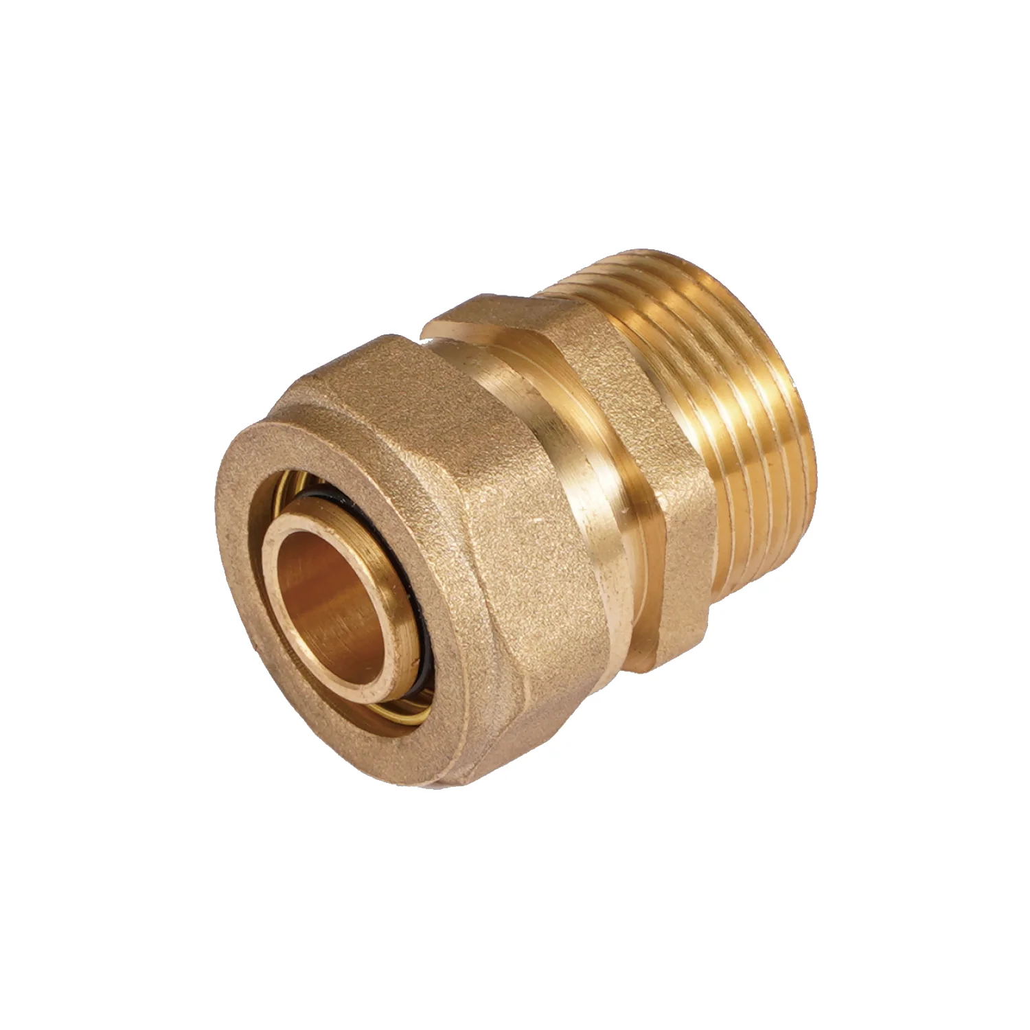 Conector De Compresión Roscado Macho 3/4" NPT X 1/2" (20 Mm) En Latón. Unión Para Agua Y Gas. - Image 2