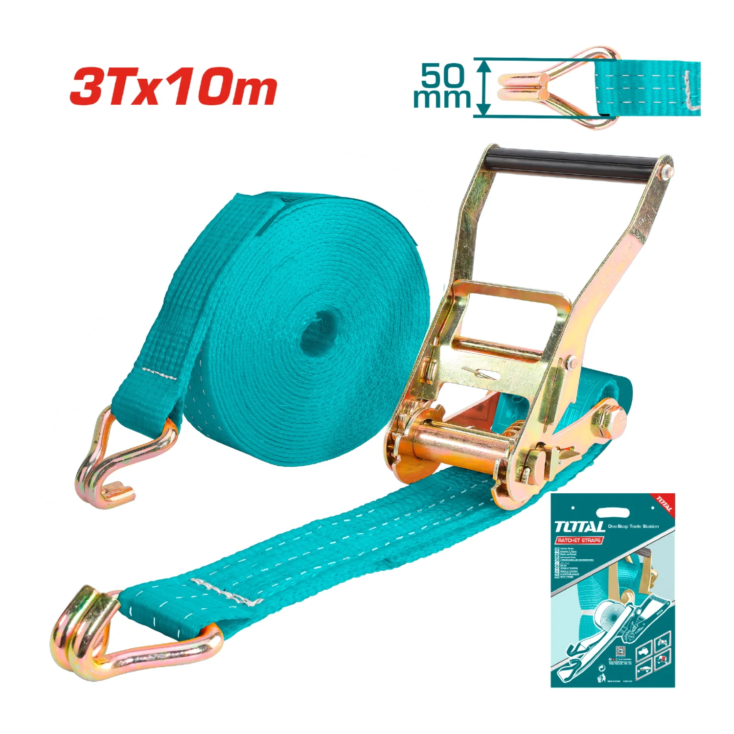 Correas De Amarre De Ratchet 50Mm X 10 Metros De Largo. Carga Max 3 Ton. - Image 2