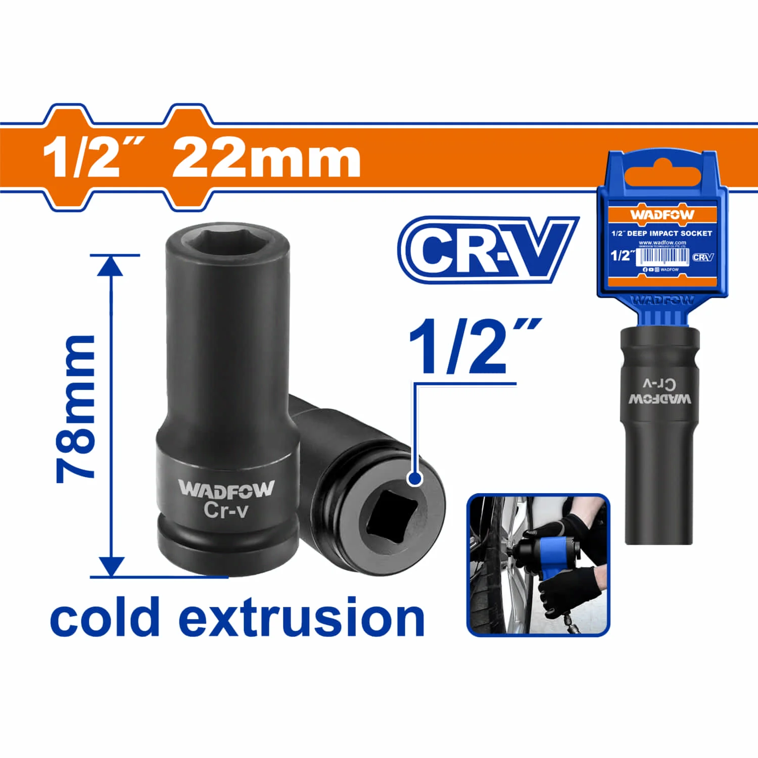 Dados Sockets De Impacto1/2"  Material Cr-V  L: 78 Mm. Extrusión En Frío. Tratamiento Térmico. - Image 11