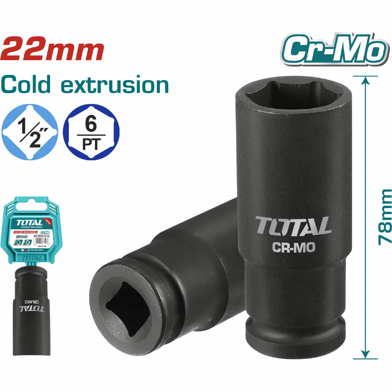 Dados Sockets Impacto1/2" 78Mm. Material Crmo. Extrusión En Frío. - Image 11