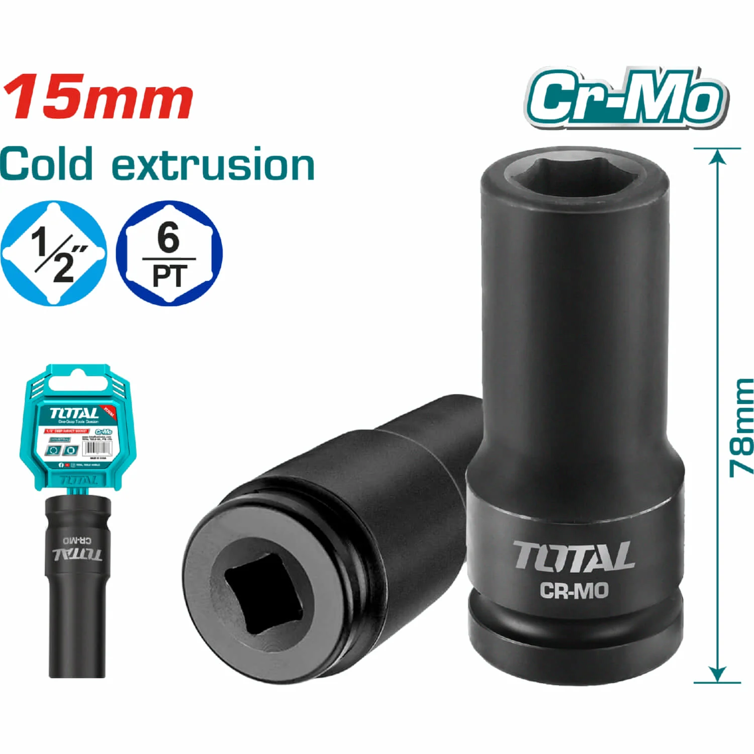 Dados Sockets Impacto1/2" 78Mm. Material Crmo. Extrusión En Frío. - Image 6