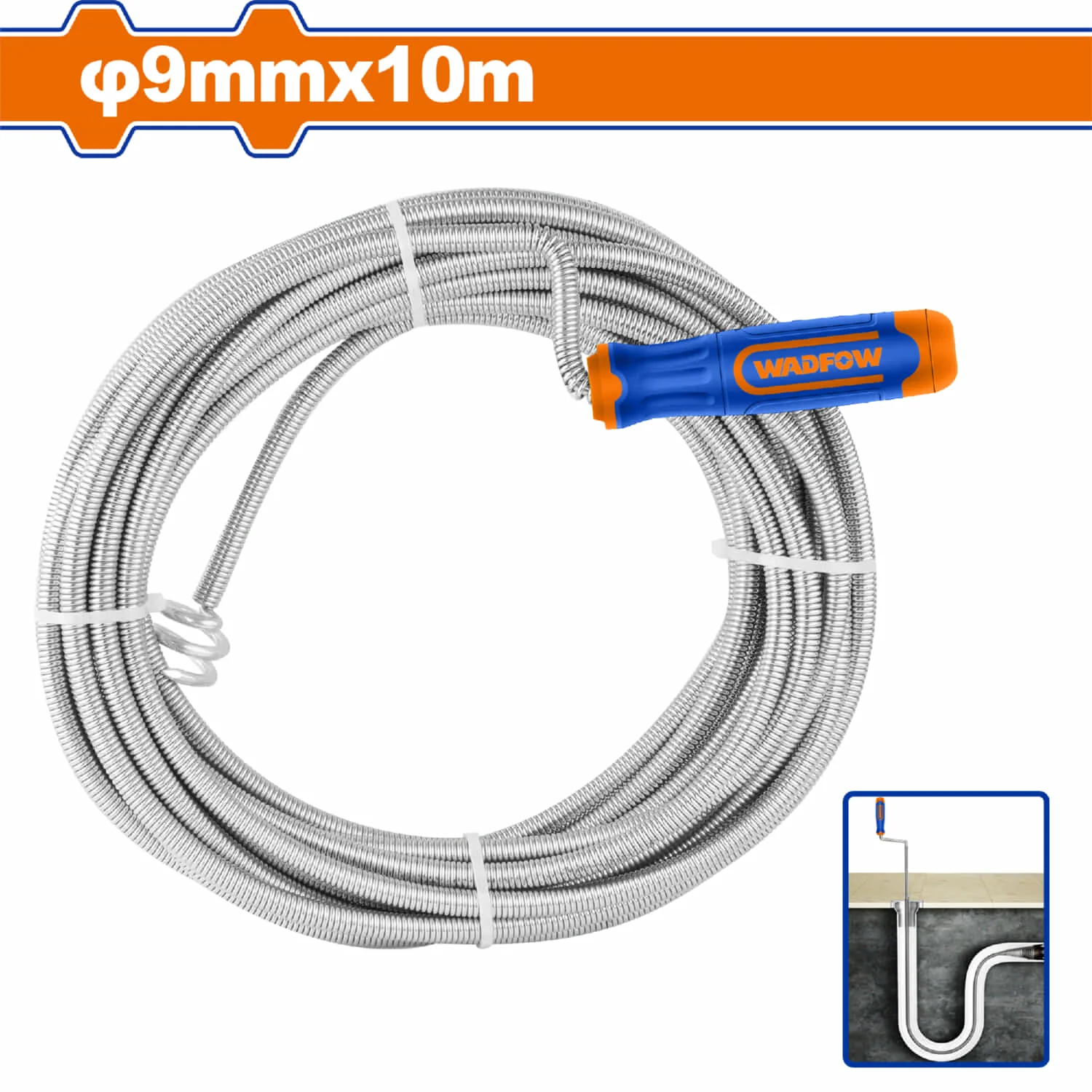 Destapador De Cañería Tubo Flexible 9Mmx10m. Acero Flexible. Para Eliminar Desechos En Cañería. Destapacaños