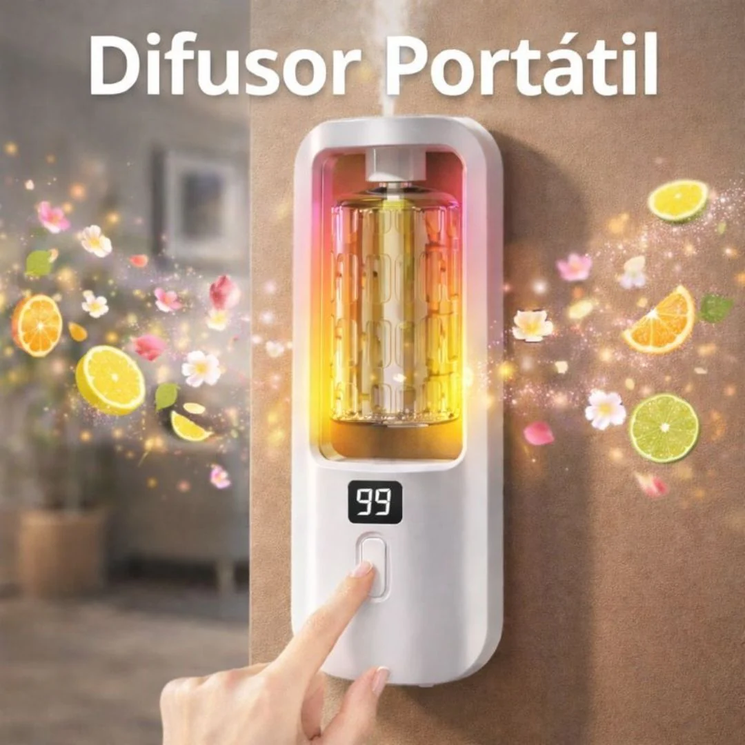 Difusor Aromas De Aceites Esenciales Inalámbrico Recargable De 1200Mah. Dispensador Aromático (0.5L) Con Alcance De 60㎡ (6.1X4x16.5Cm).