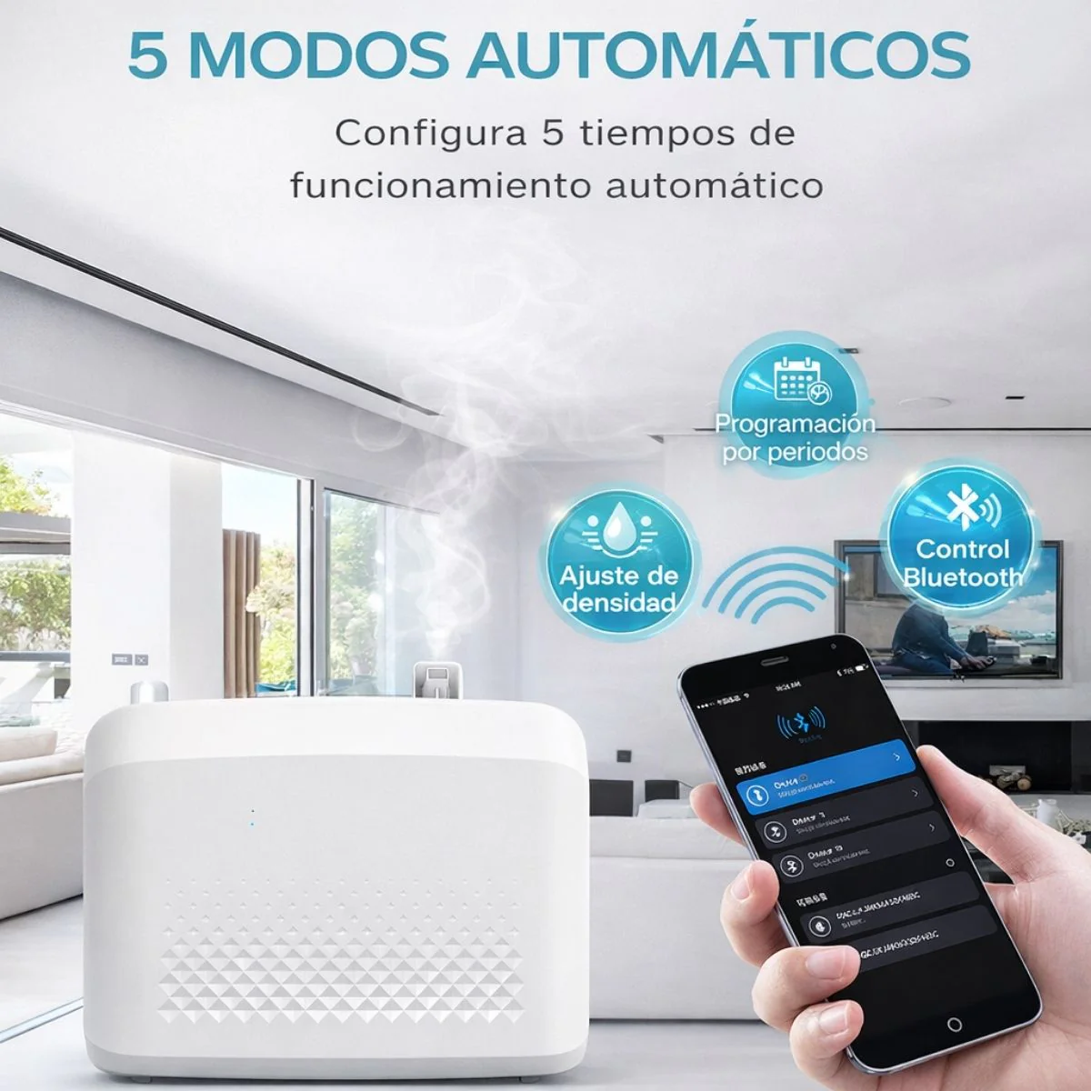 Difusor De Aromas Profesional 800 Ml Con Bluetooth Y Conexión HVAC. Aromatizador Inteligente Para Hogar, Oficina Y Espacios Comerciales. Ambientador. Aromaterapia.