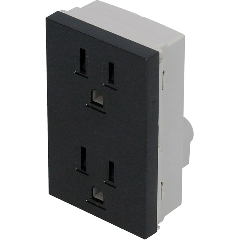 Enchufe Contacto Dúplex Negro 1/1 Surtek. - Image 2