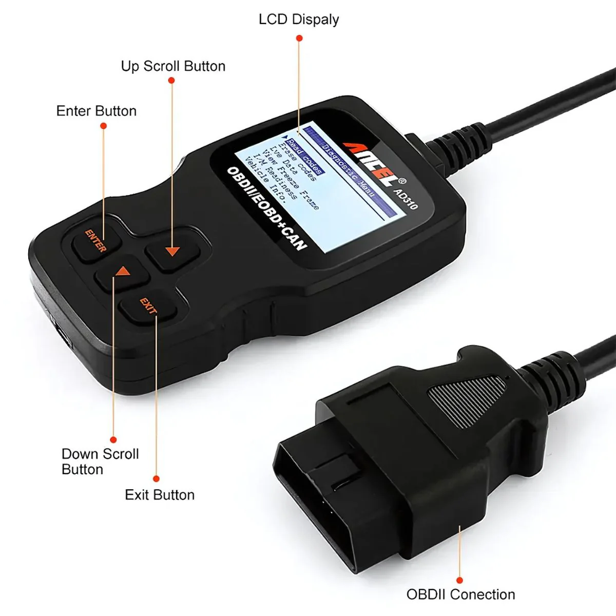 Escáner OBD2 Herramienta De Exploración De Diagnostico OBDII/EOBD+CAN, Escáner Detector De Fallas Para Auto. Lector De Códigos Para Carros. - Image 4