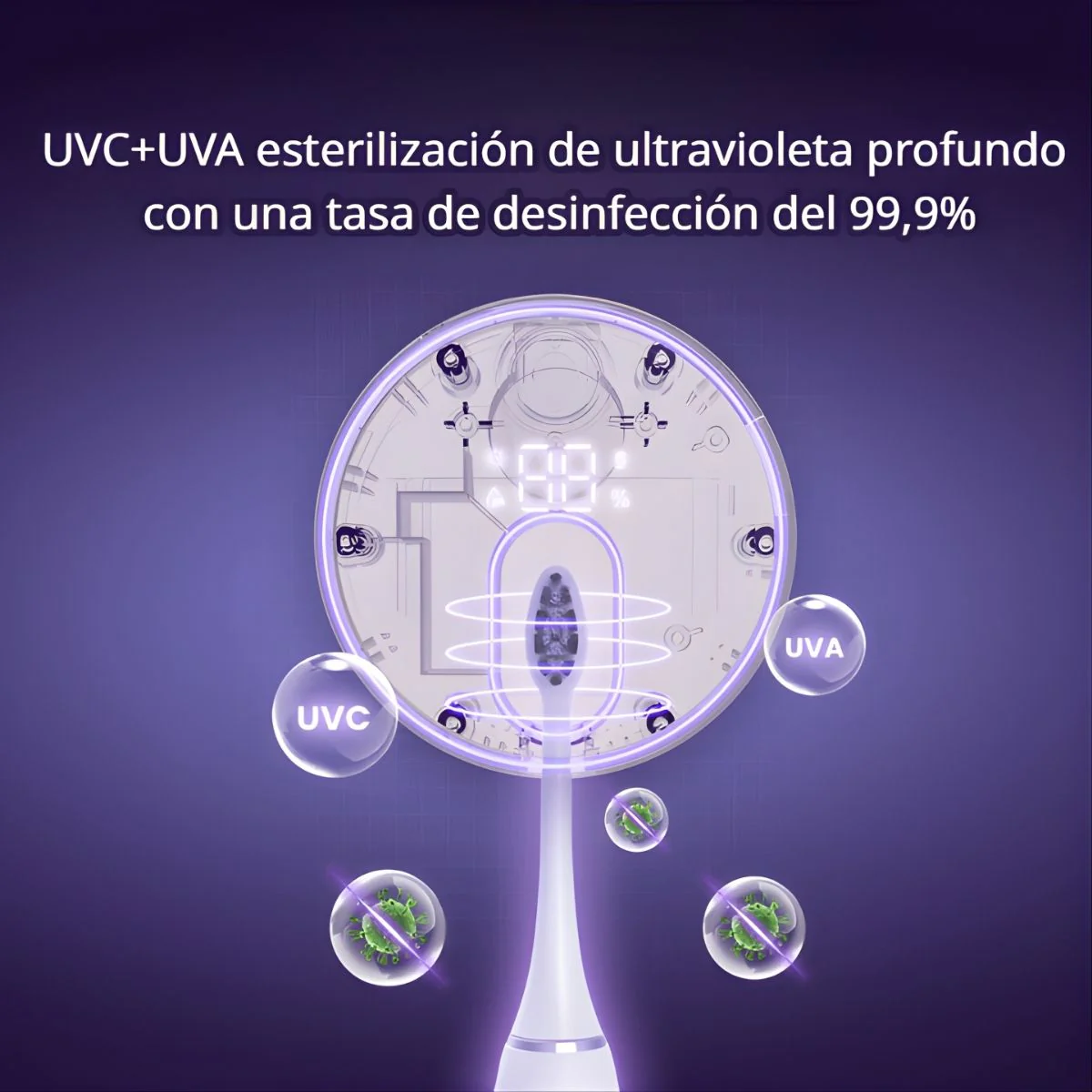 Esterilizador De Cepillo De Dientes Con Luz UVC+UVA De 5V. Soporte De Pared Para Cepillo De Plástico ABS Con Secado Automático Y Sensor Infrarrojo. - Image 2
